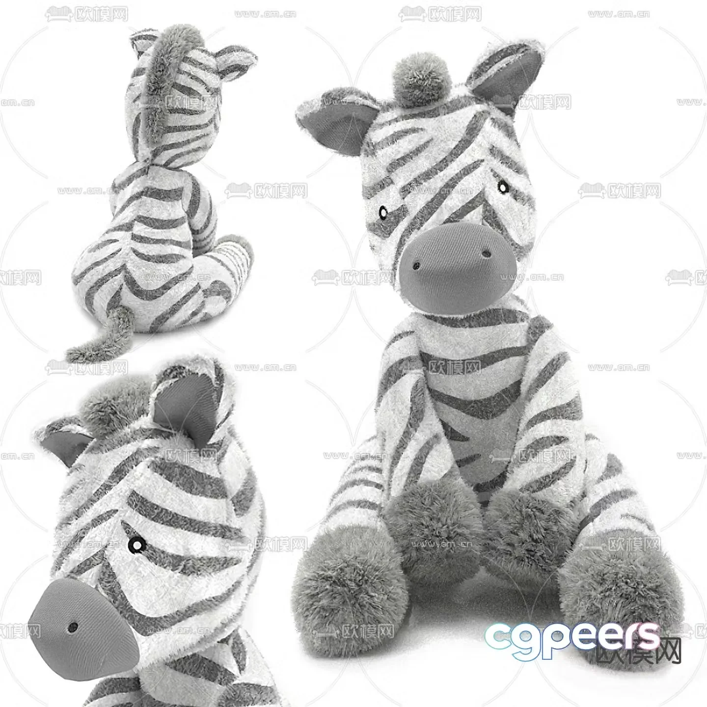 Zebra stuffed toy 3d model