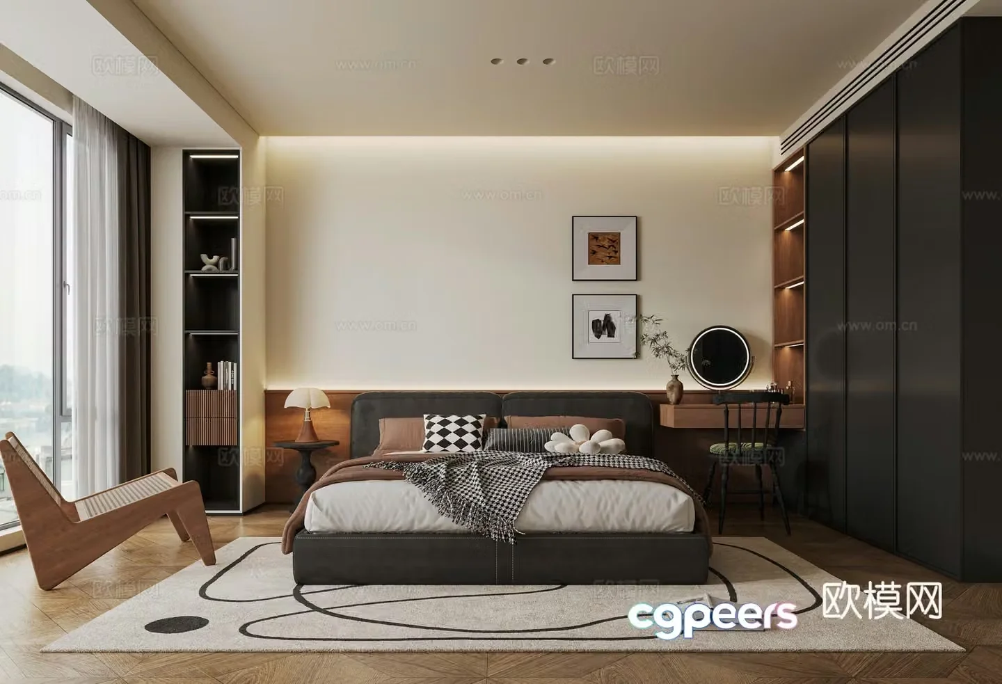 Middle-aged bedroom 3d model