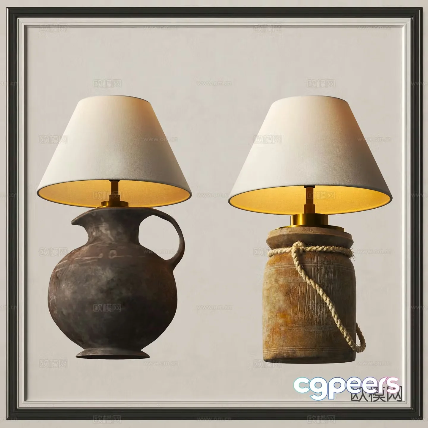 Wabi Sabi desk lamp retro desk lamp 3d model
