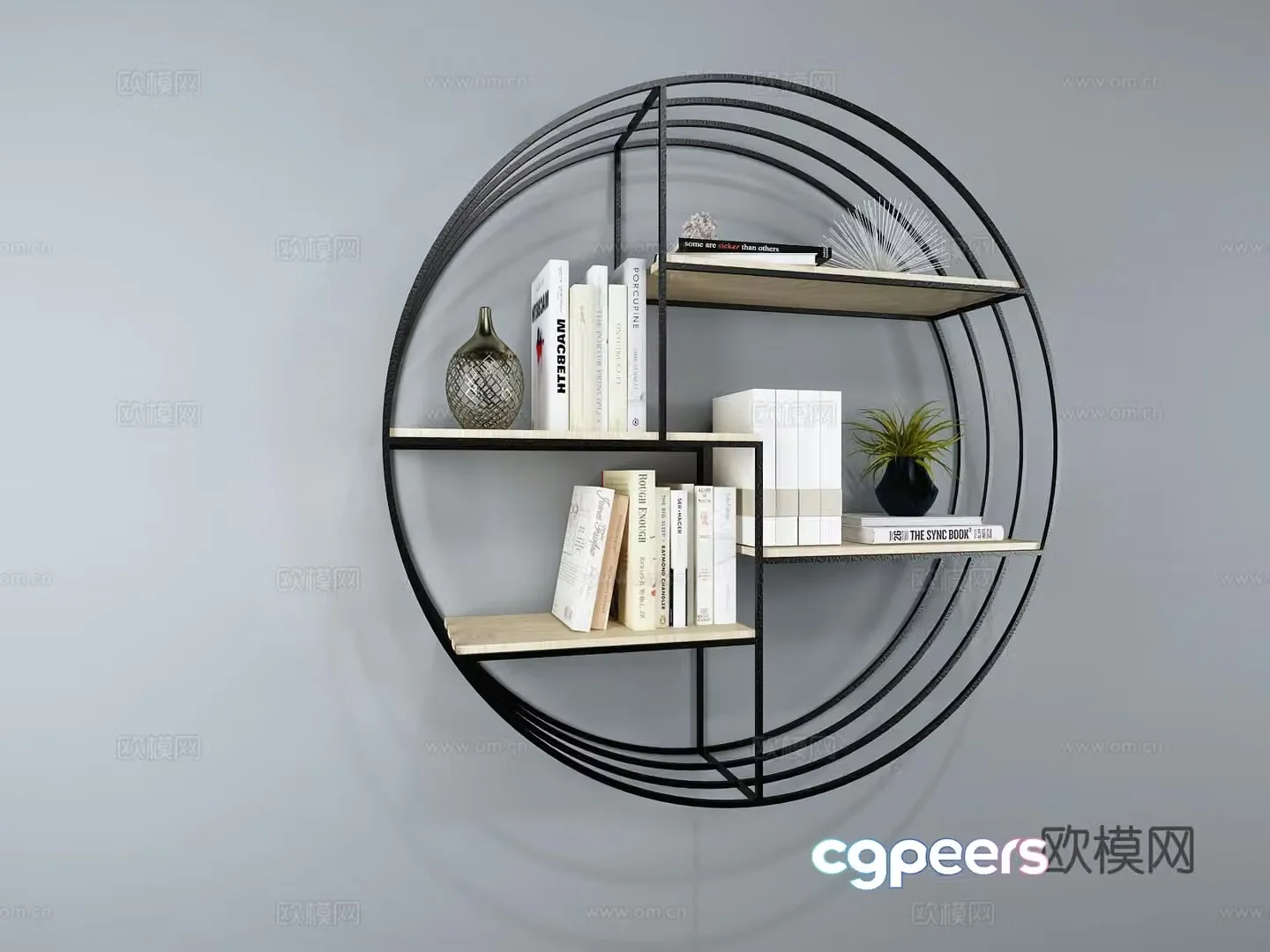 Modern wall decoration cabinet wall hanging round wall cabinet 3d model