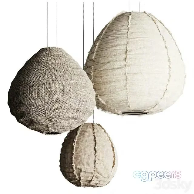 3ds Max Free – Suspension en lin Wabi Sabi Beige