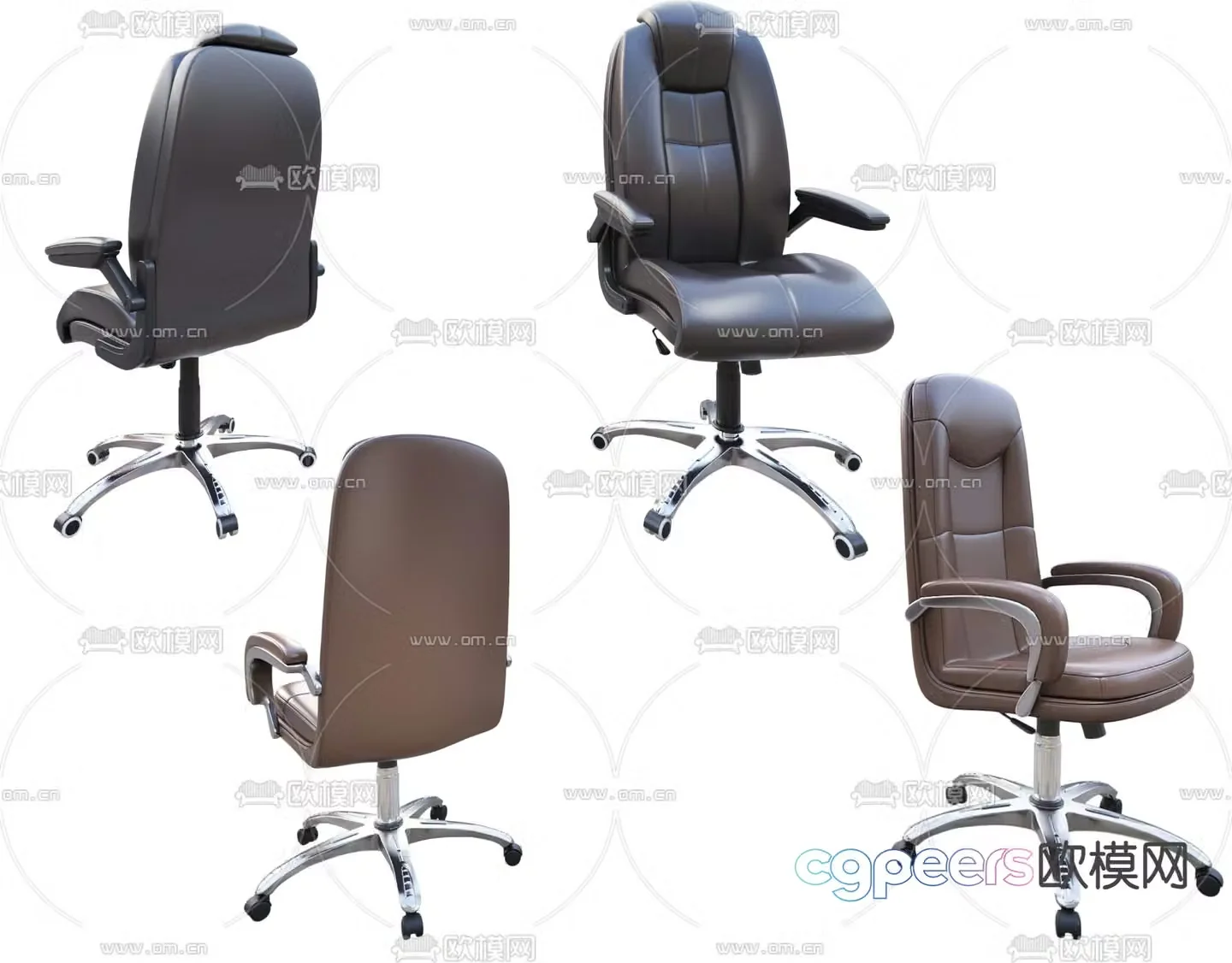 Leather office chair executive chair boss chair 3d model