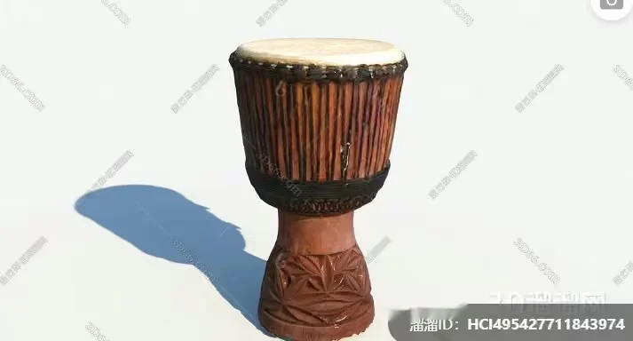 A Wooden Drum 3D Model – 23405 – VRAY Render