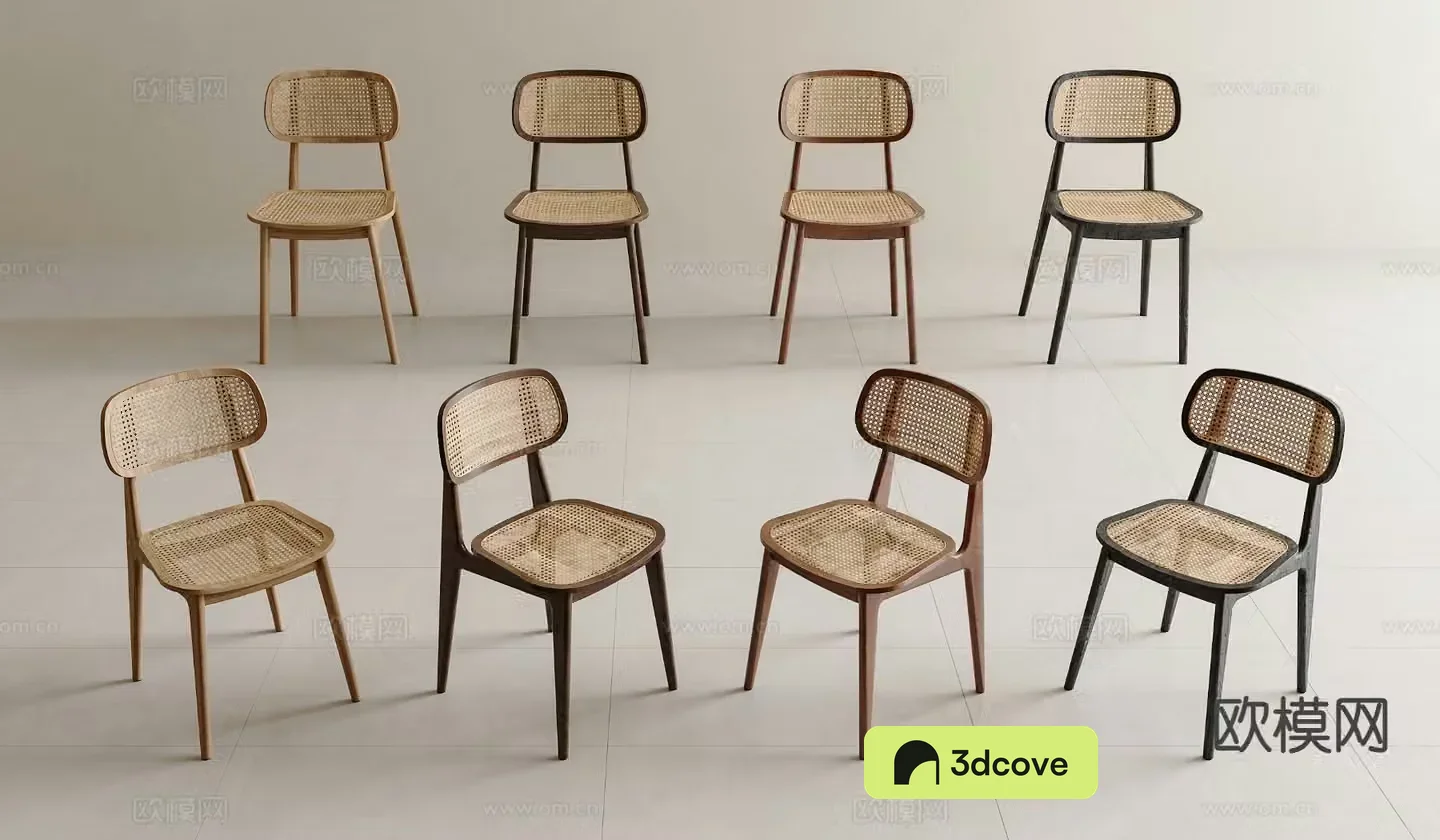Wabi-sabi style rattan dining chair rattan chair