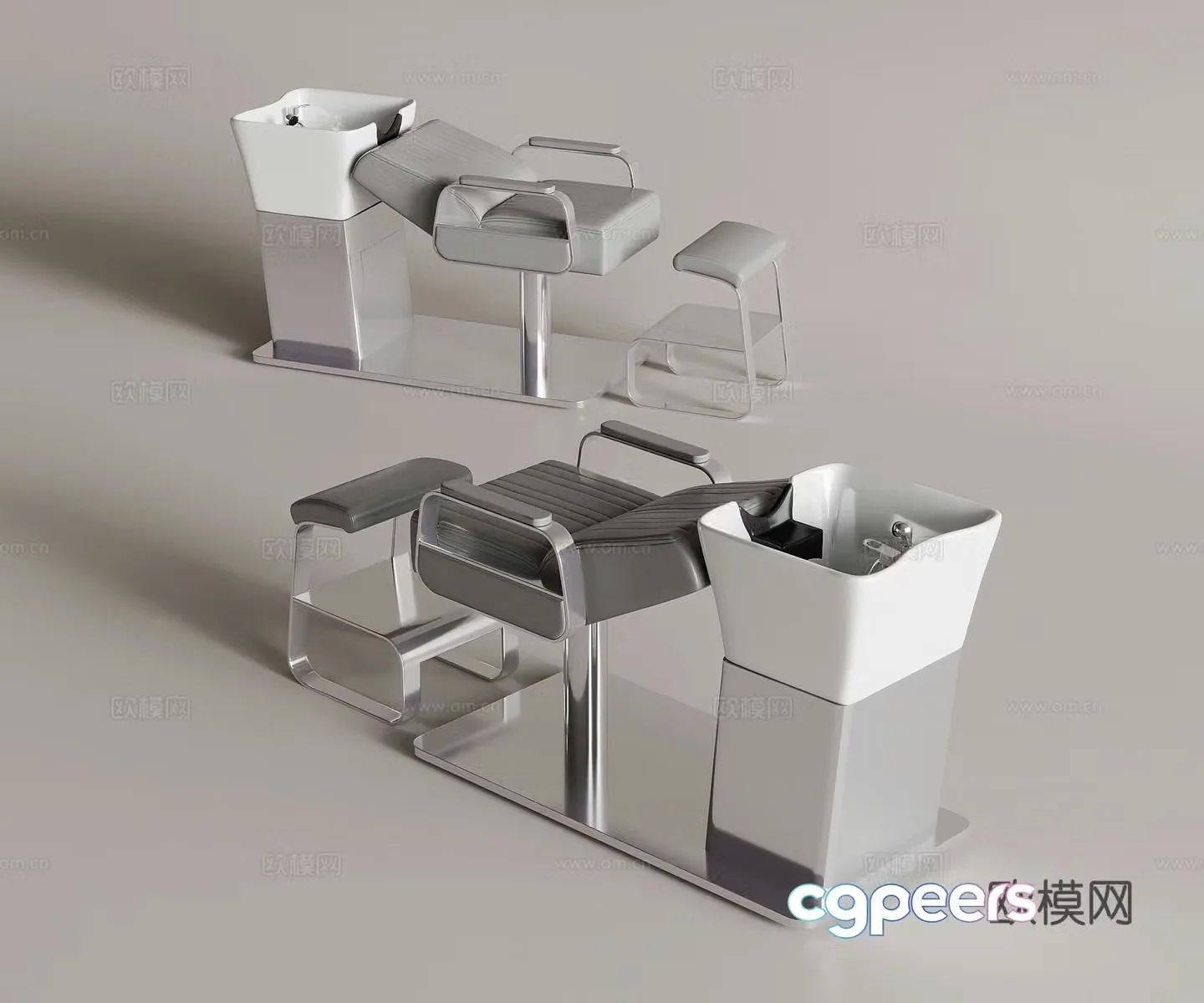 Modern hair salon shampoo chair 3d model