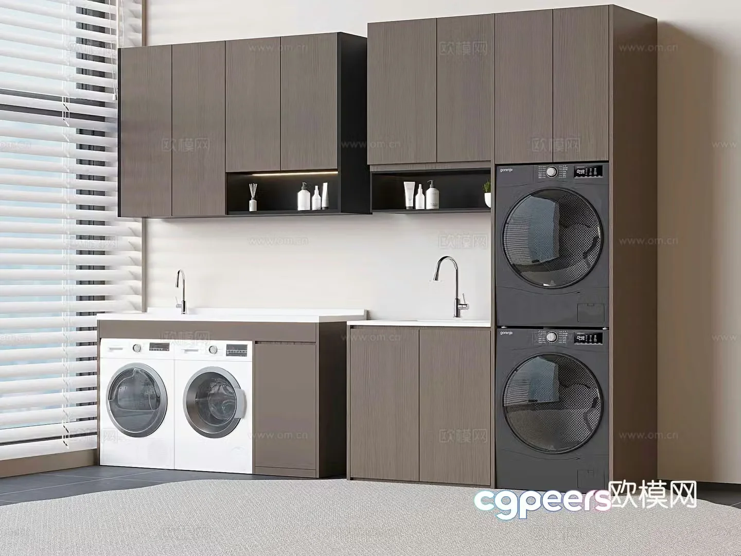 Washing machine cabinet balcony cabinet 3d model