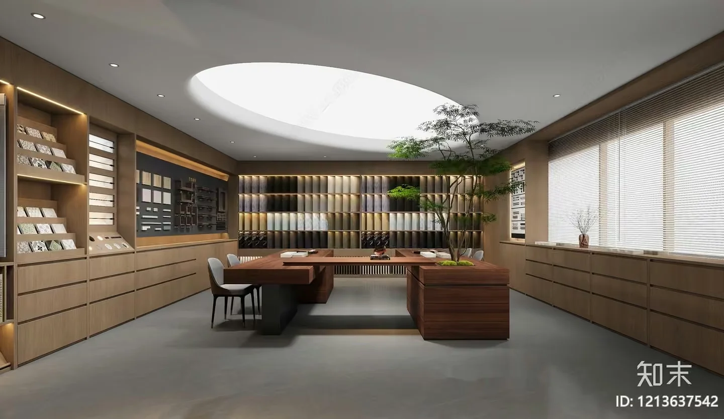 Modern Office Space 3D Model – 7173 – VRAY Render