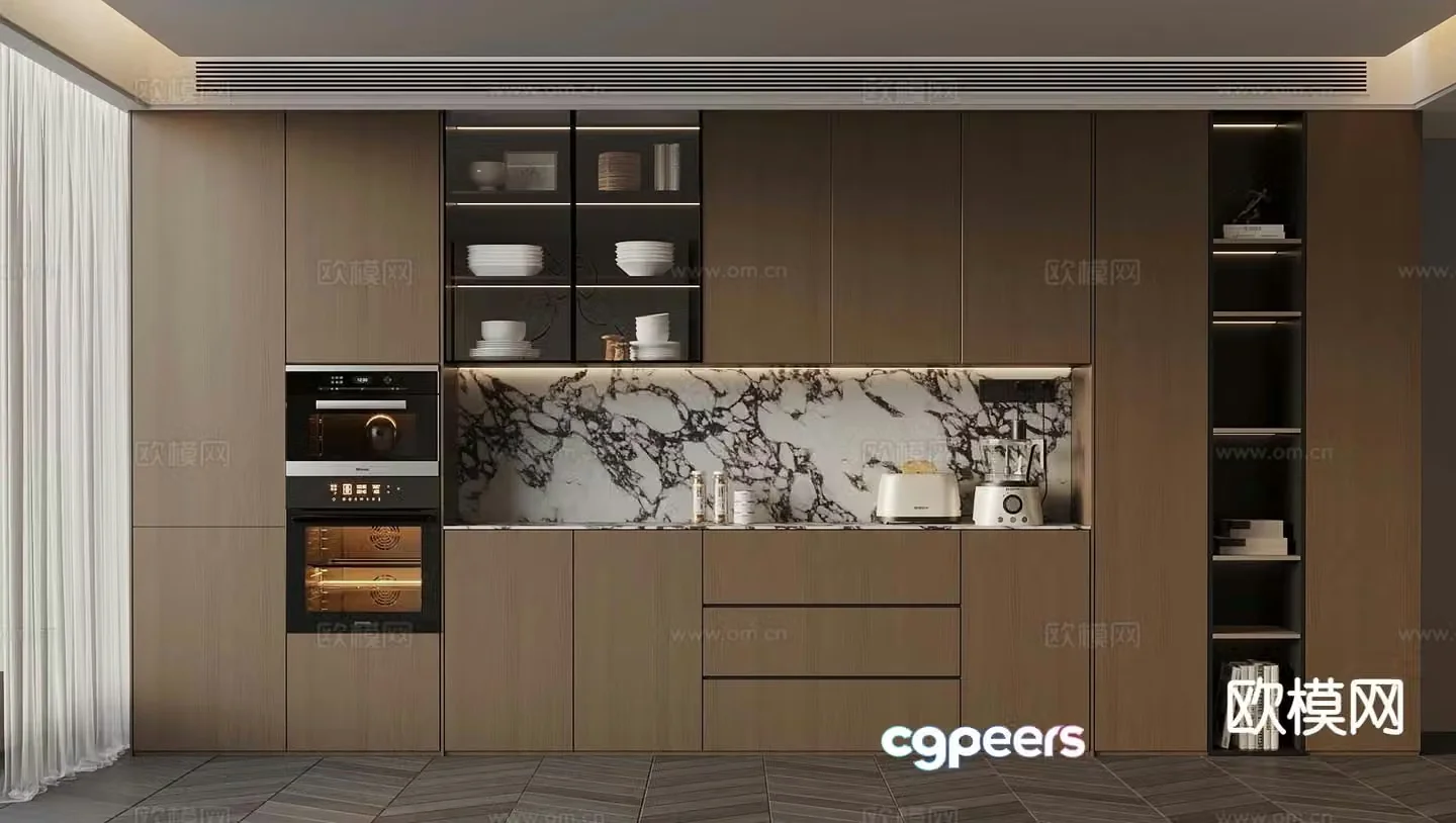 Italian wine cabinet sideboard 3d model