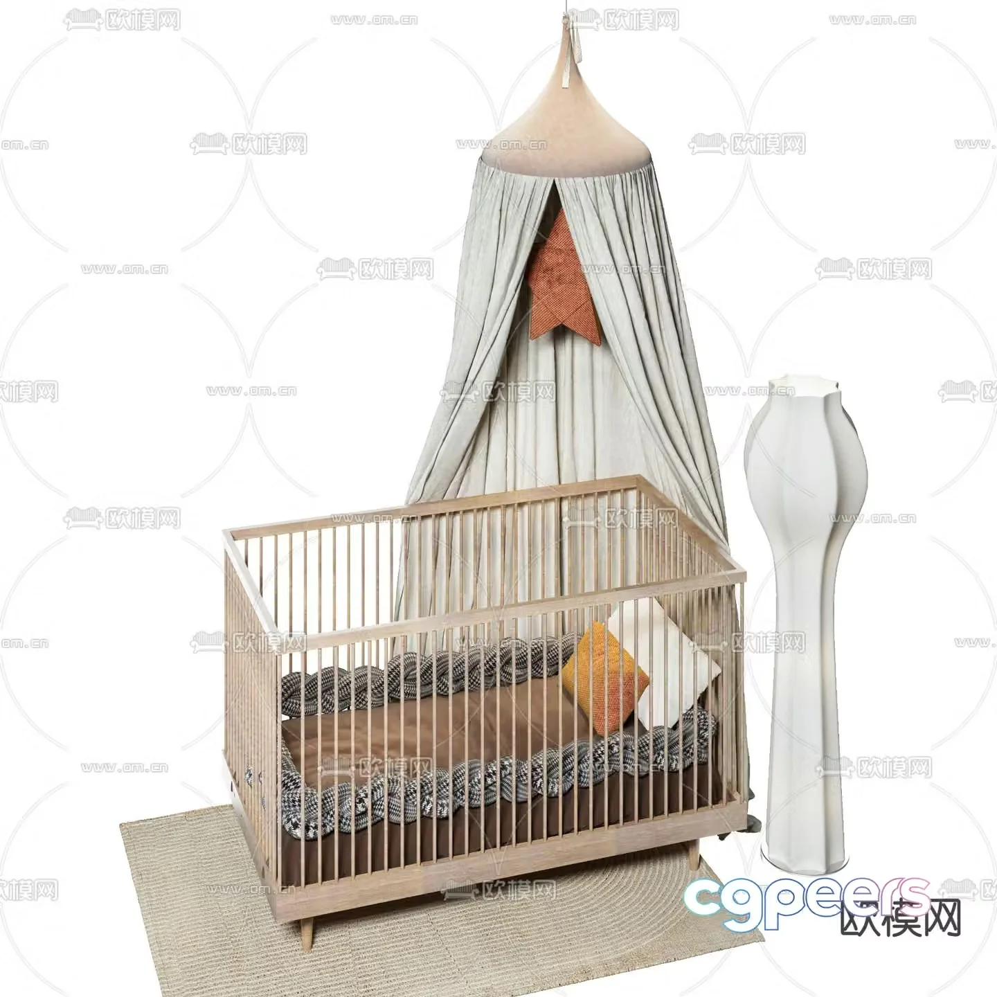 Modern crib 3d model