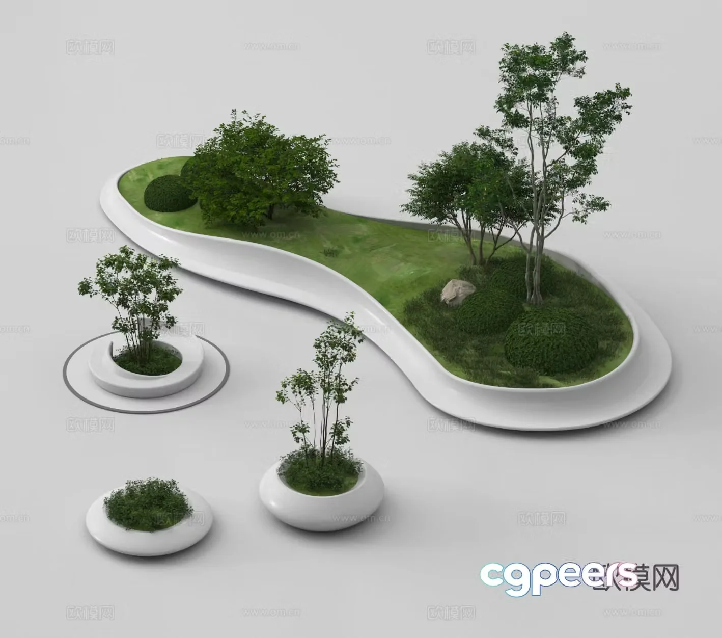 Outdoor chair Park chair Tree pool chair Landscape tree pool Public chair 3d model