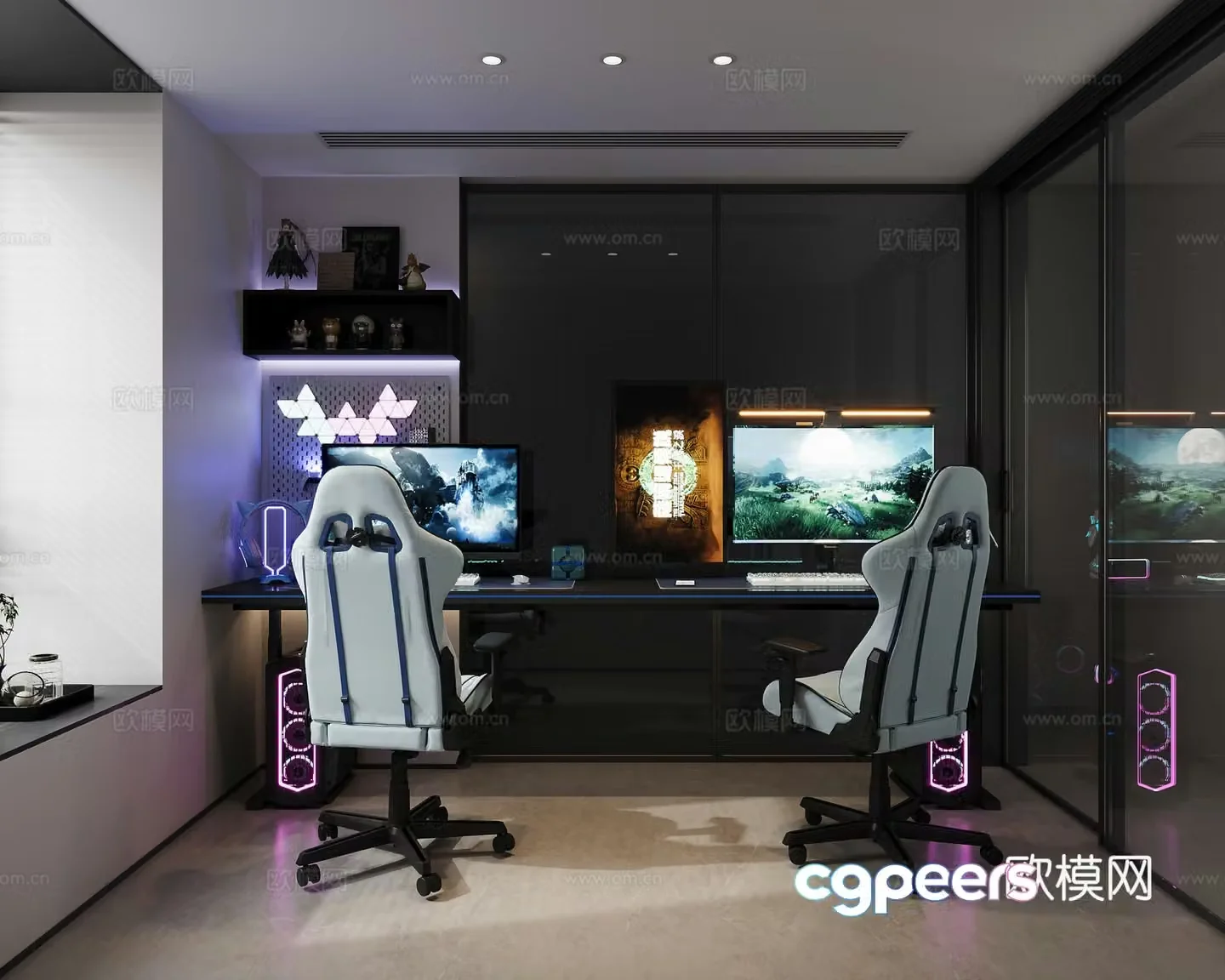 Modern e-sports room 3d model