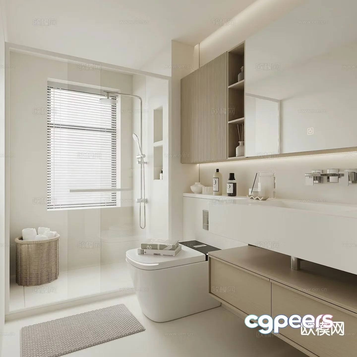 Cream style bathroom bathroom 3d model