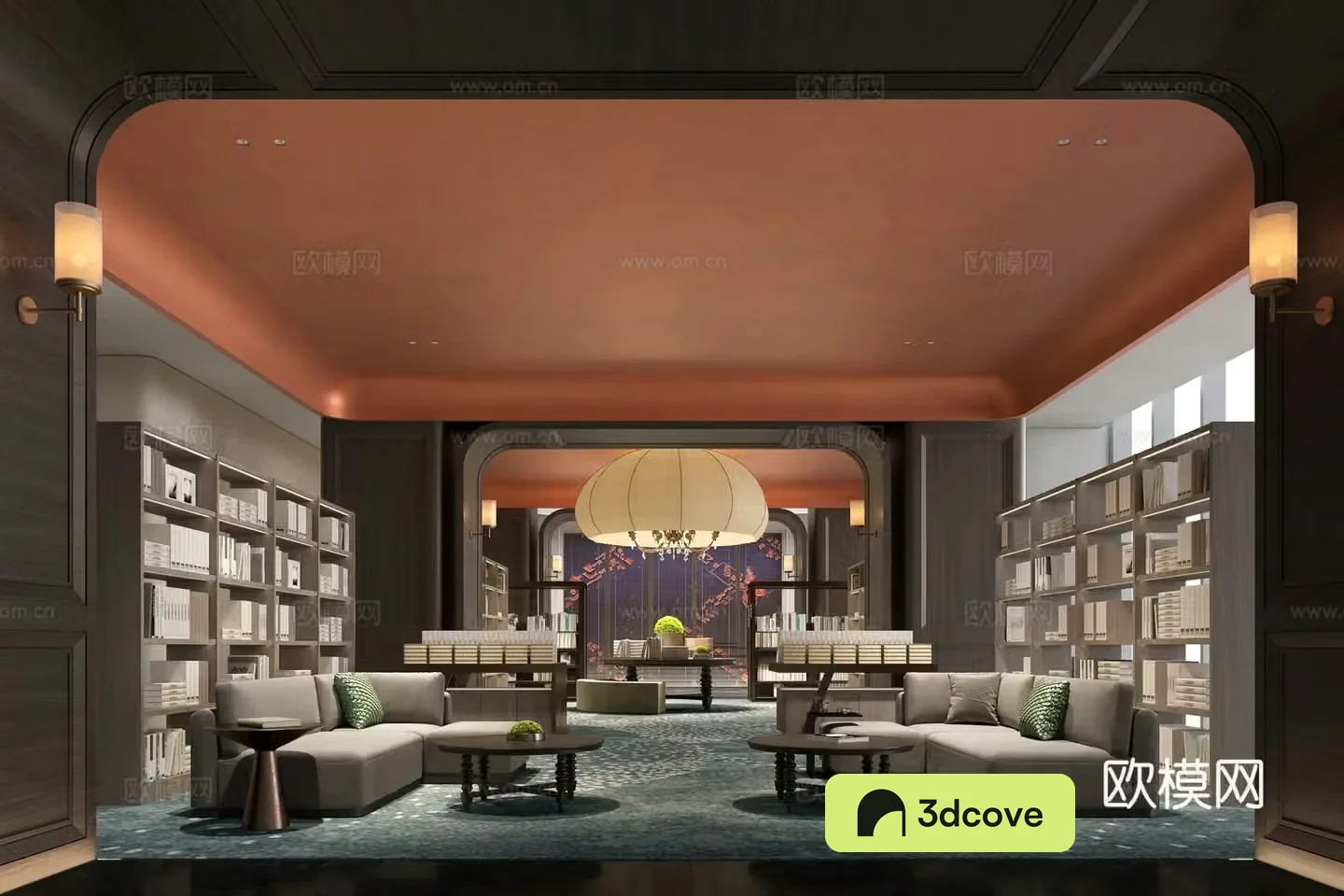Hotel Book Bar Living Area