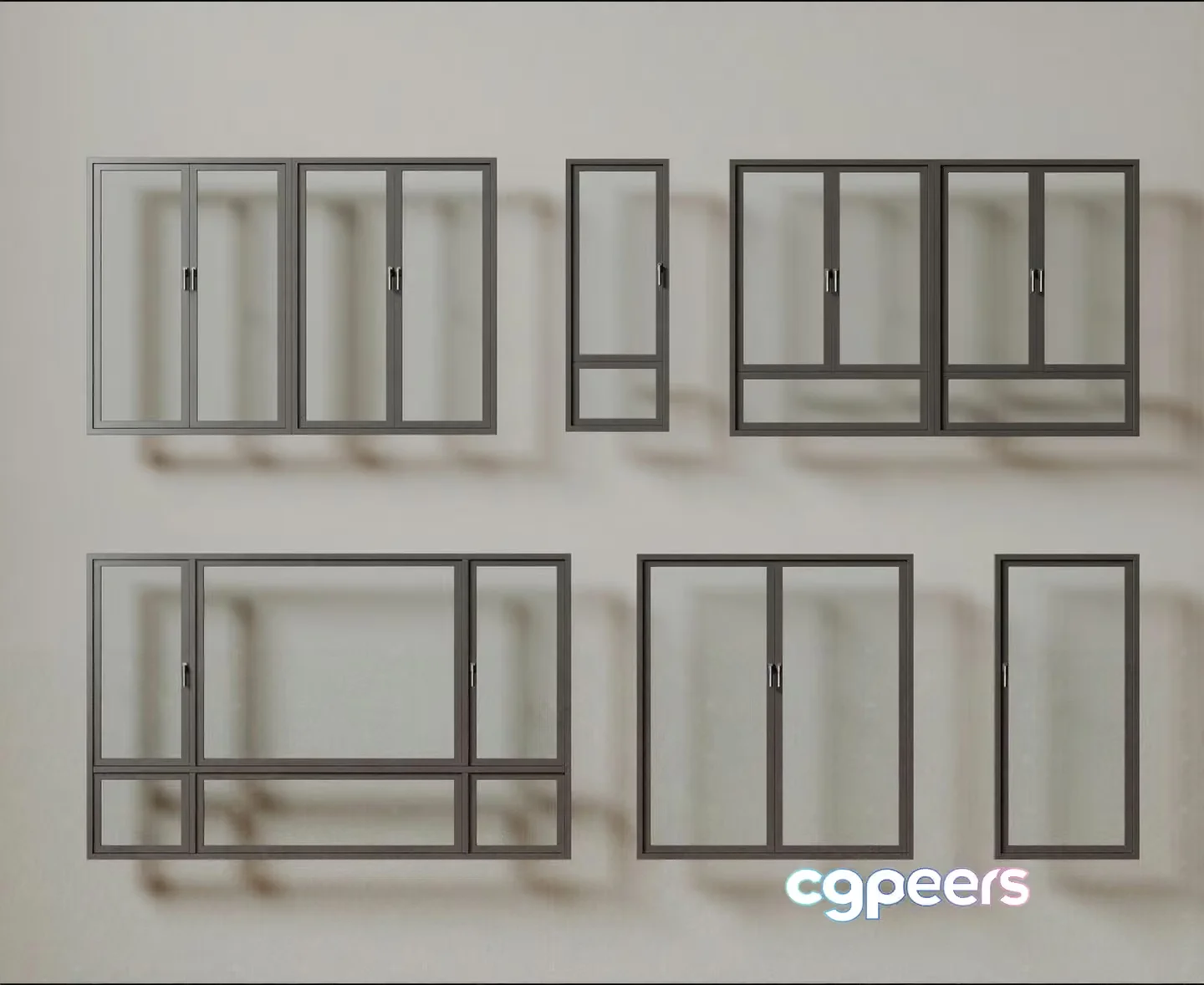 A Collection Of Windows 3D Model – 7695 – CORONA Render