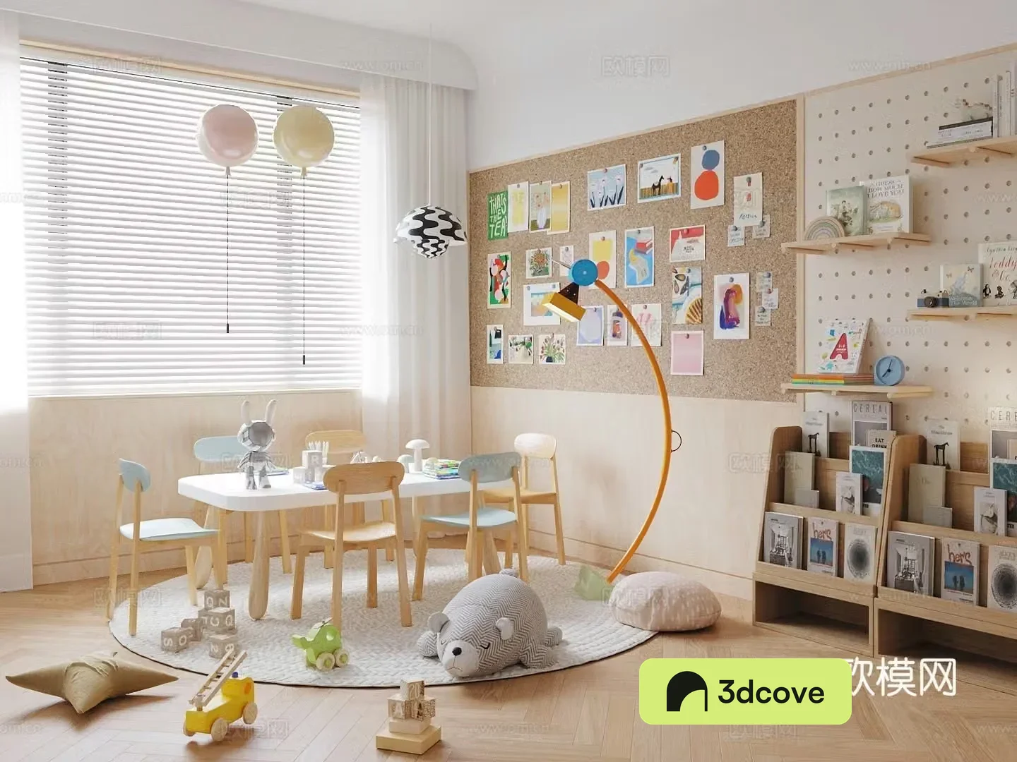 Modern children’s room Children’s entertainment room Children’s toy room