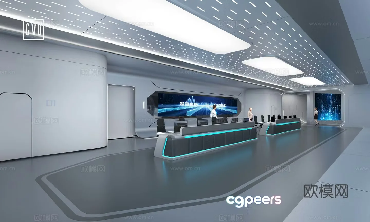 Modern Management and Control Center Scheduling Smart Center Smart Center Data Center 3D Model in Management and Command