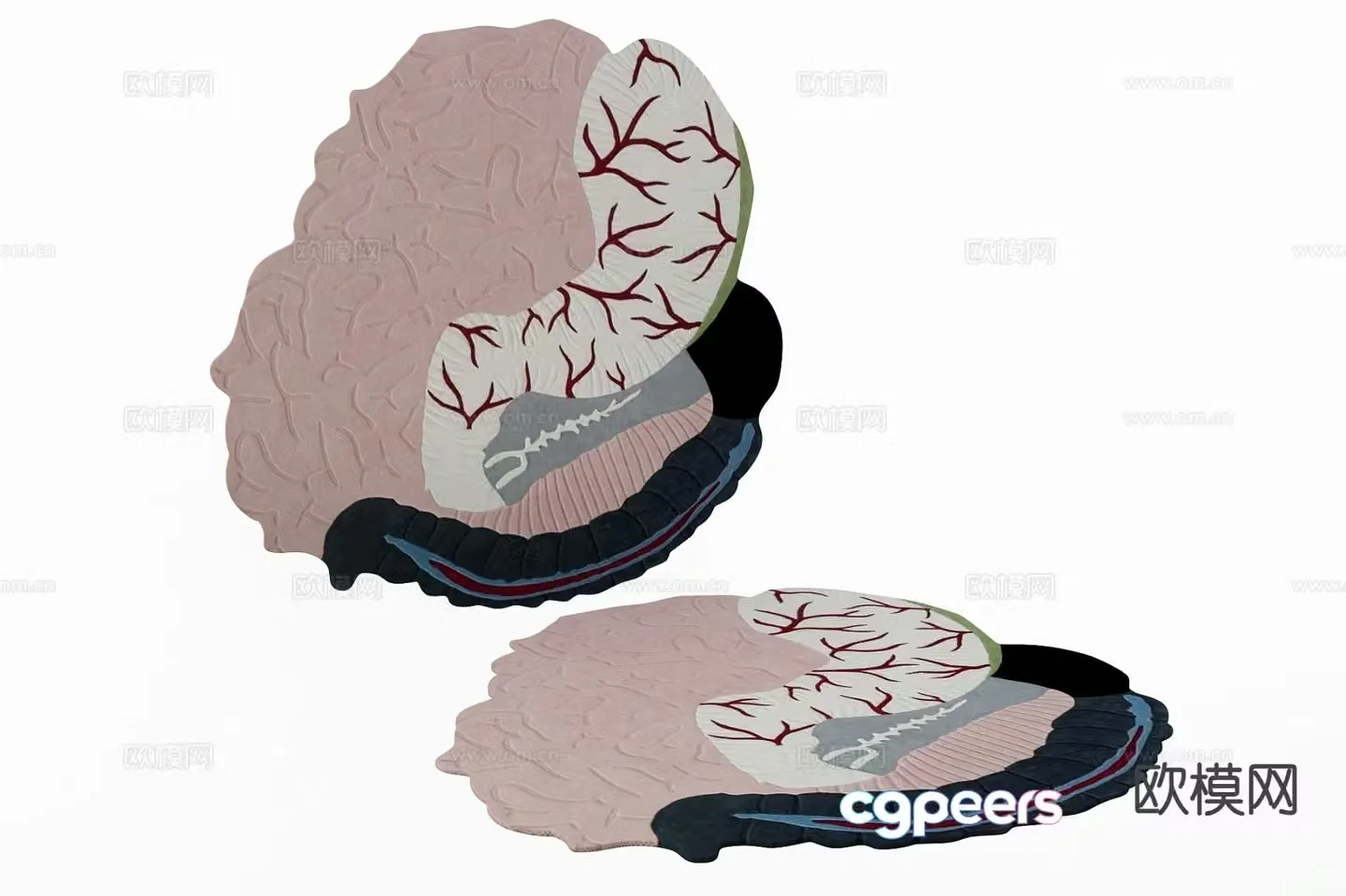 Special-shaped carpet Irregular carpet 3D model