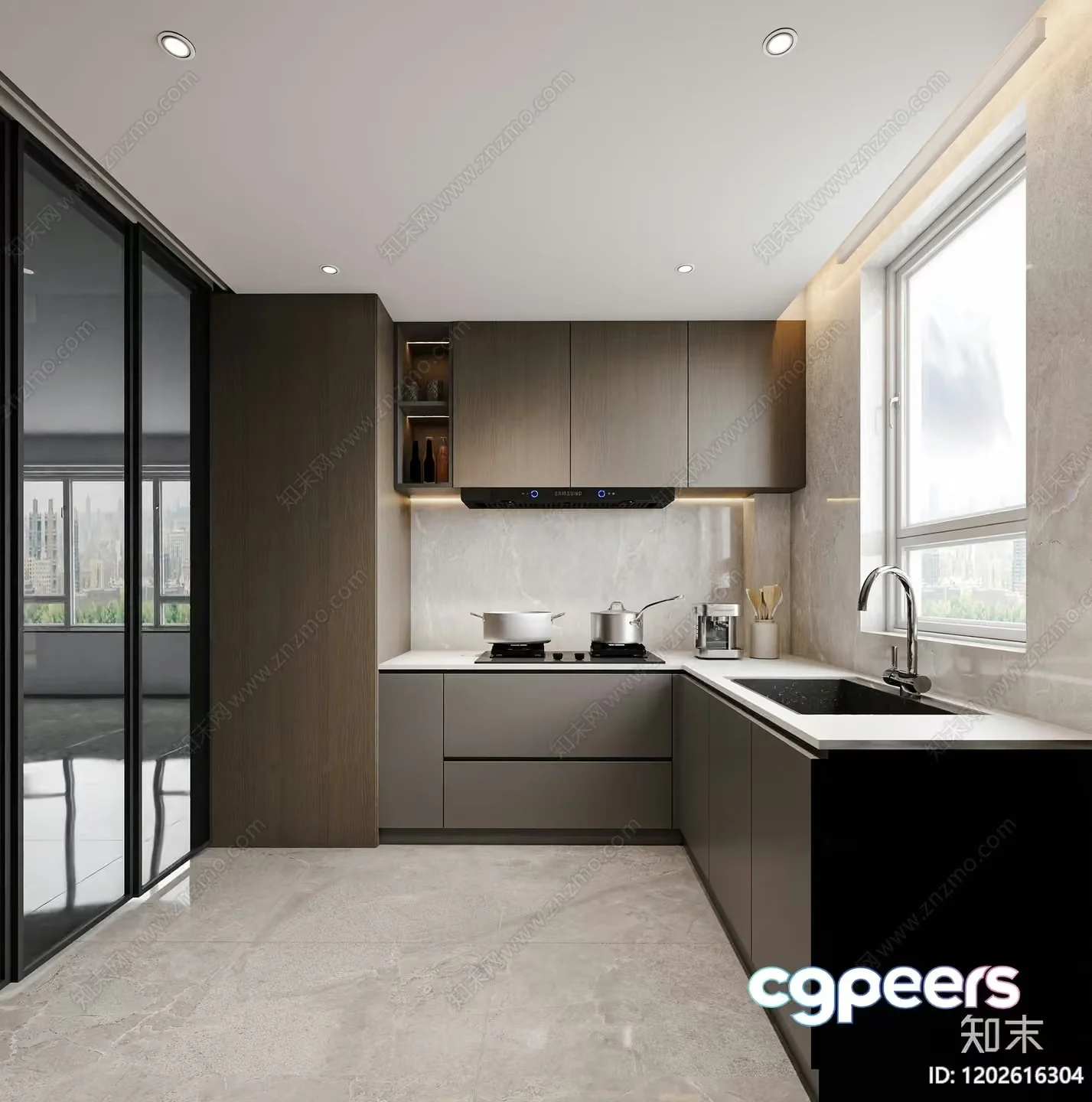 Modern Kitchen 3D Model – 22315 – CORONA Render