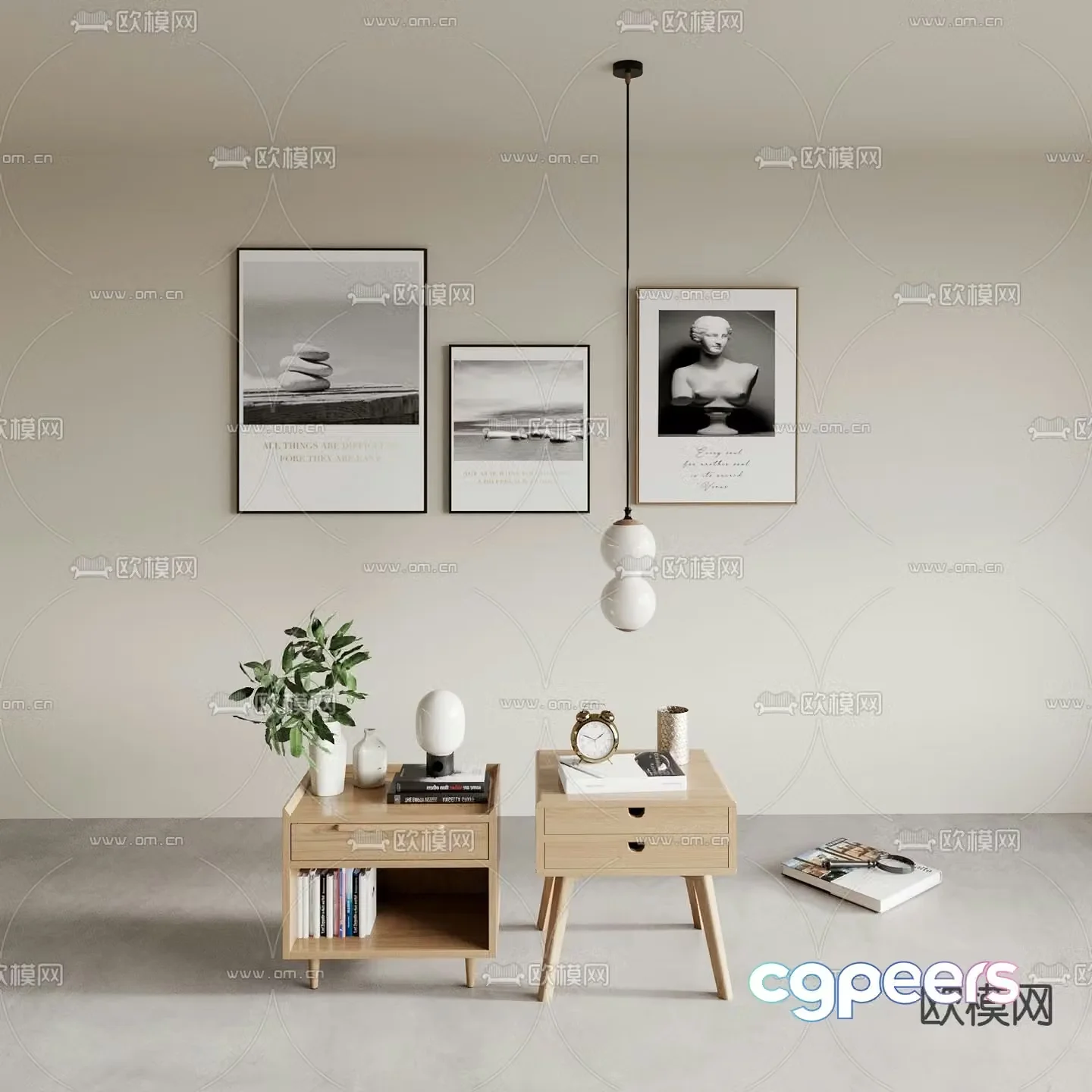bedside table 3d model
