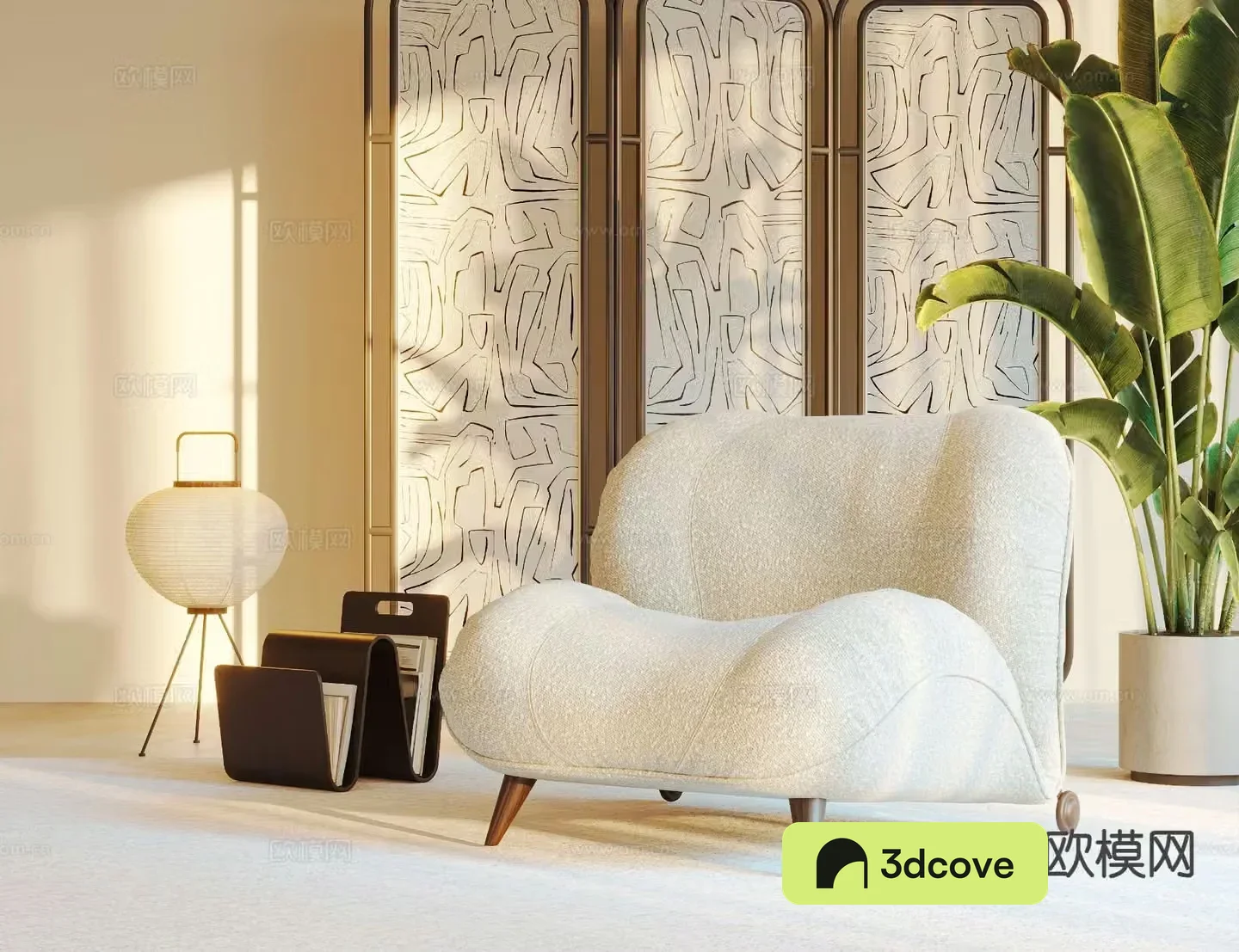 Cream style single sofa