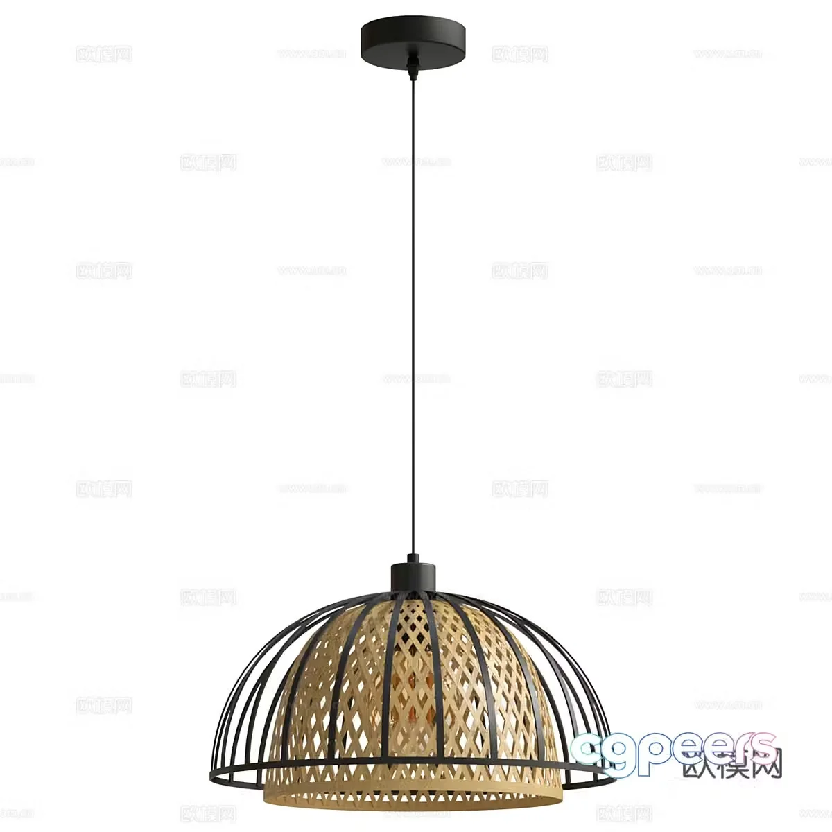 Nordic simple chandelier chandelier simple chandelier living room chandelier rattan chandelier 3d model