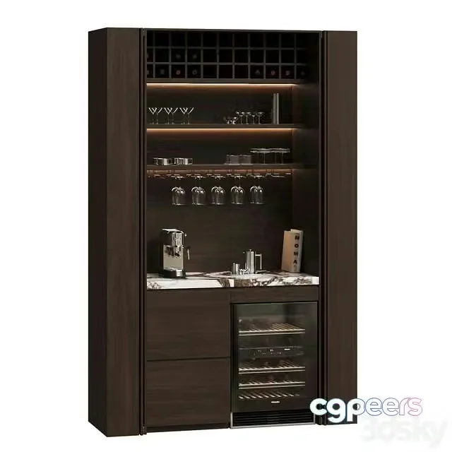 3ds Max Free – Hidden Cabinet Coffee Bar Station