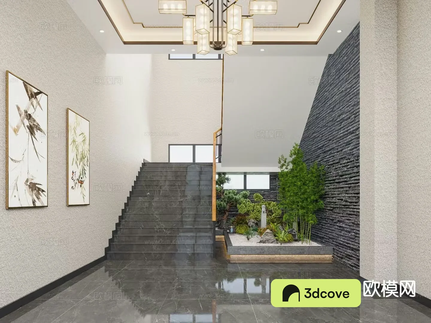 New Chinese style stairwell