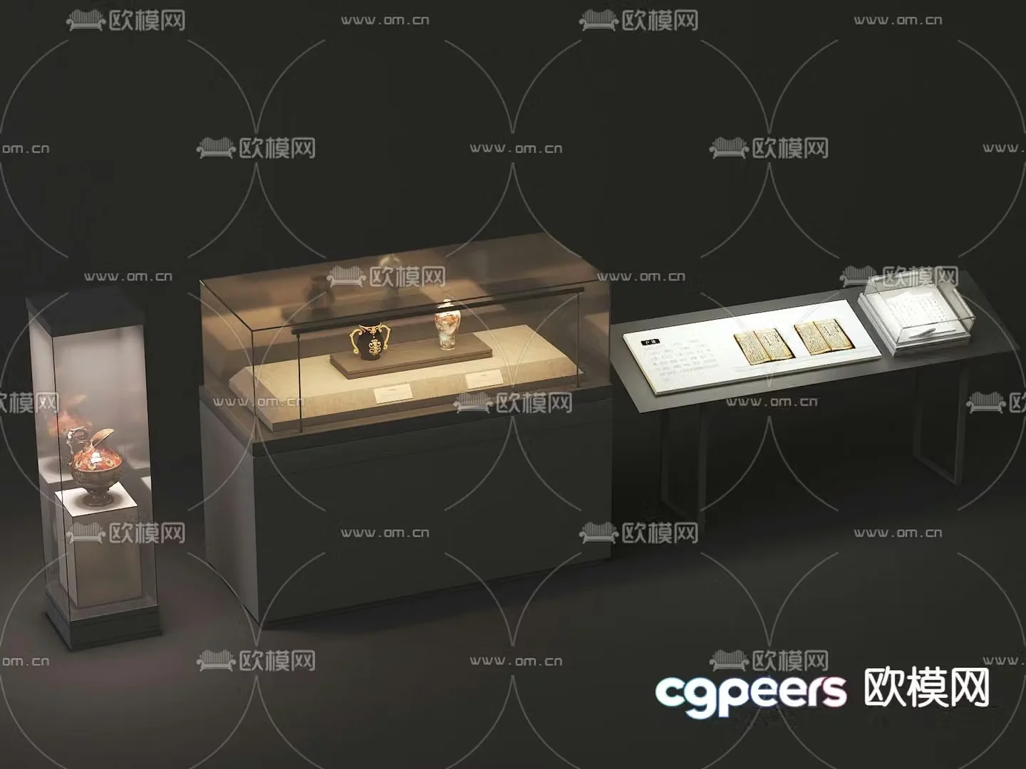 Museum showcase museum booth 3d model