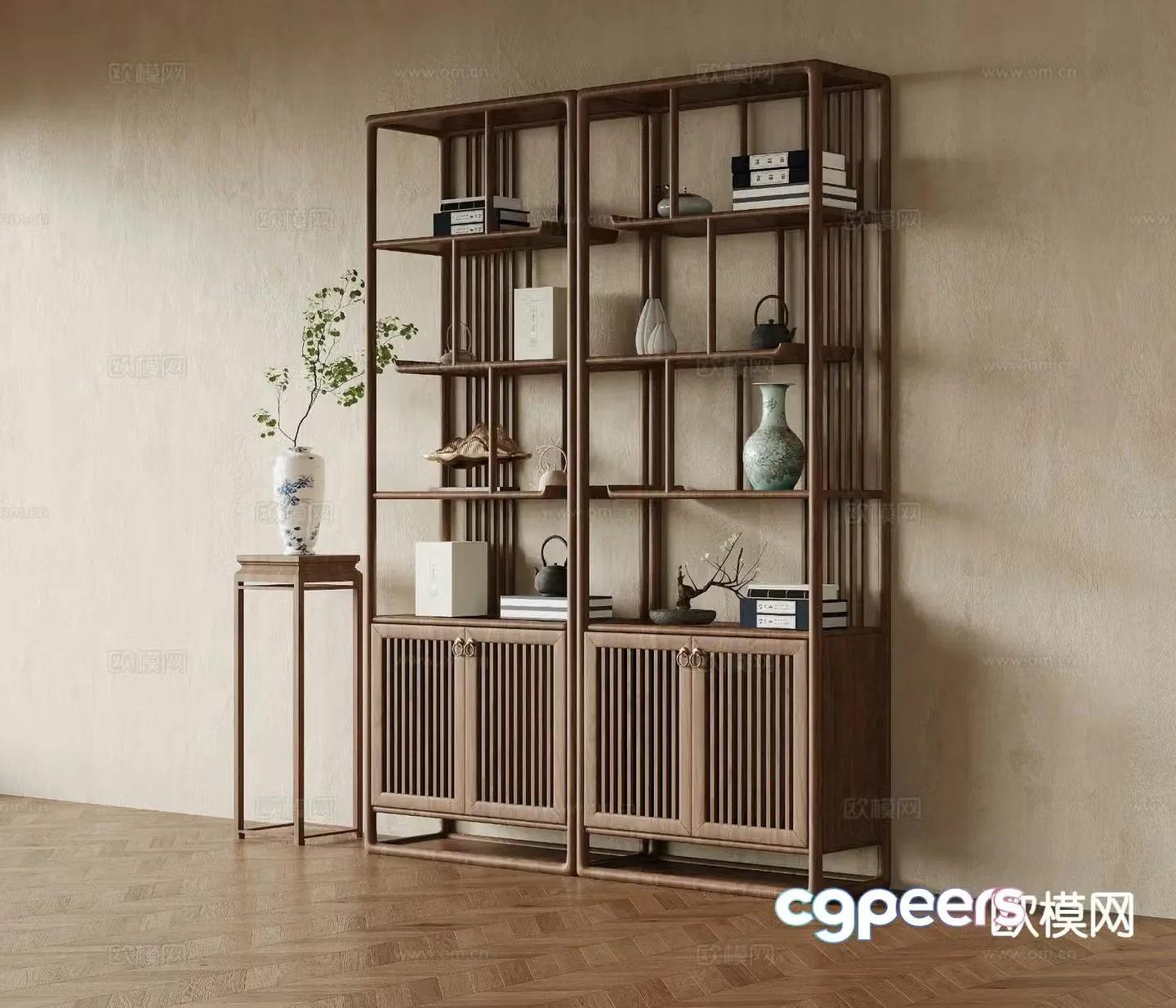 New Chinese style tea cabinet 3D model