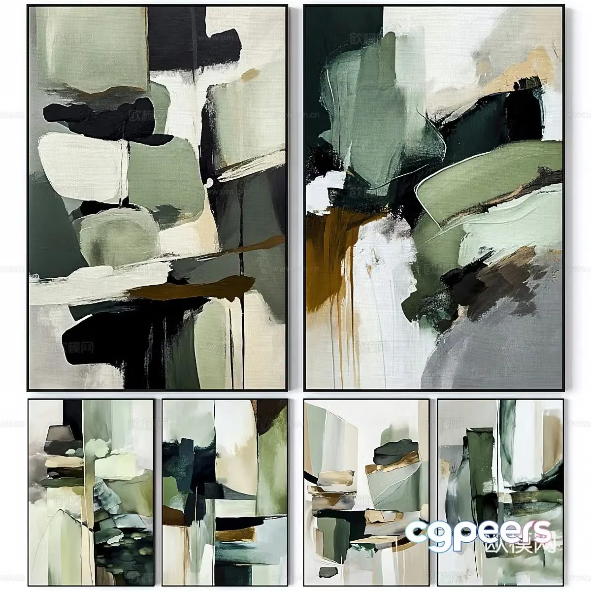 Modern decorative hanging painting 3d model