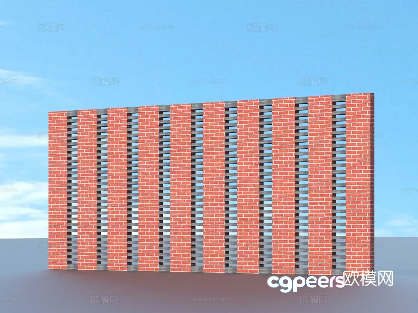 Brick wall Red brick wall Three-dimensional brick wall 3d model