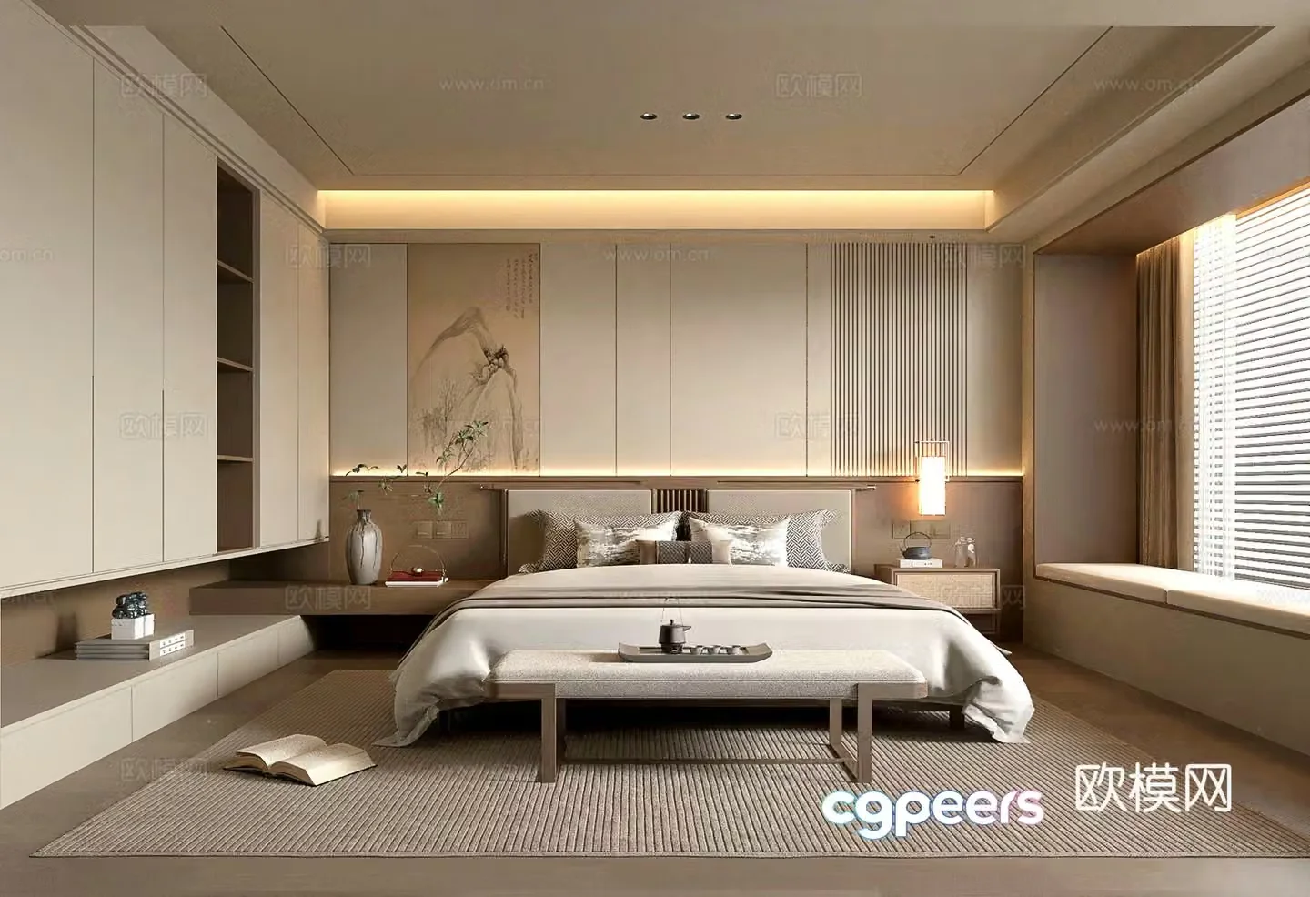 New Chinese style Song style bedroom 3d model 3d model