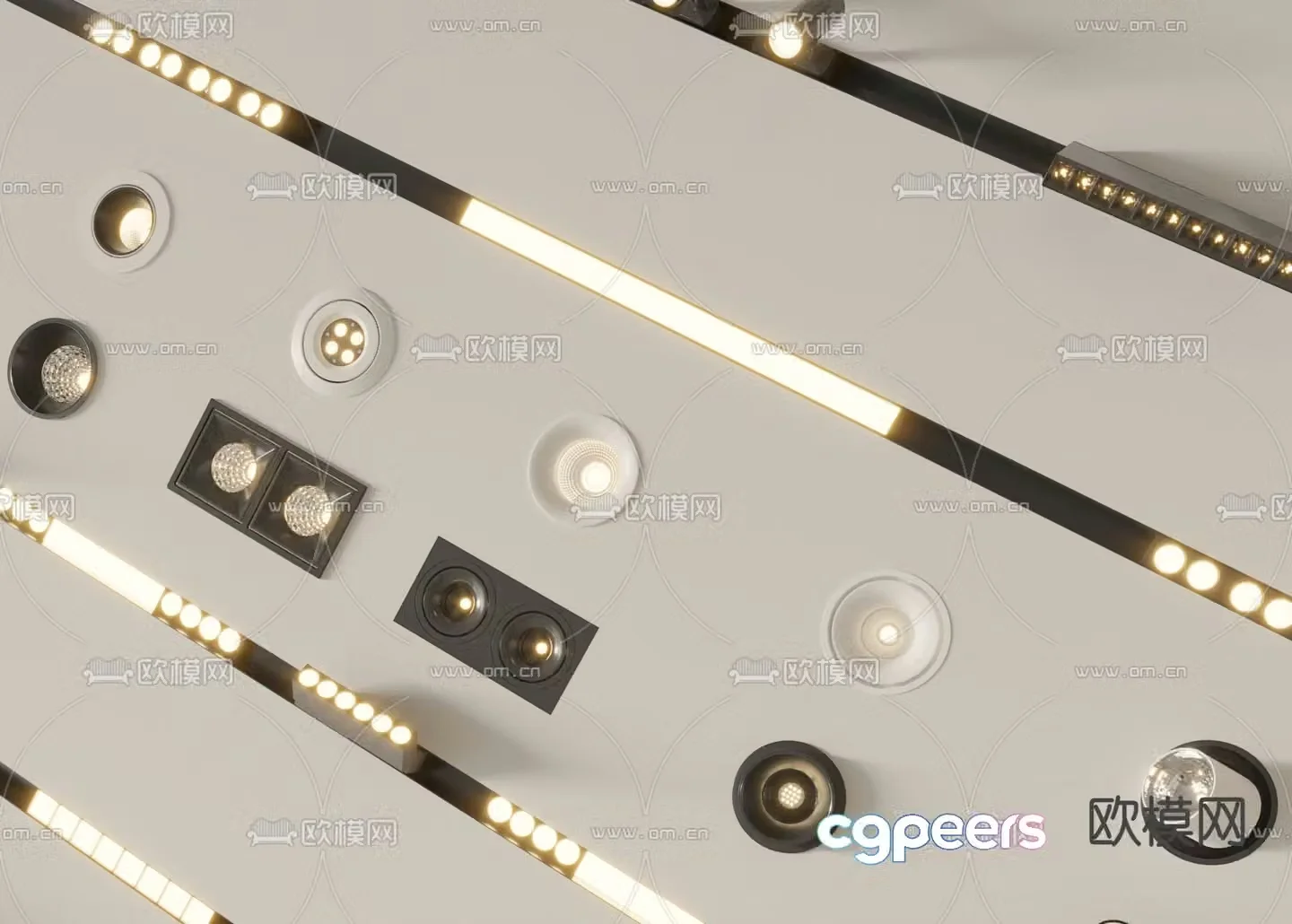 Magnetic lamp downlight spotlight track lamp 3d model