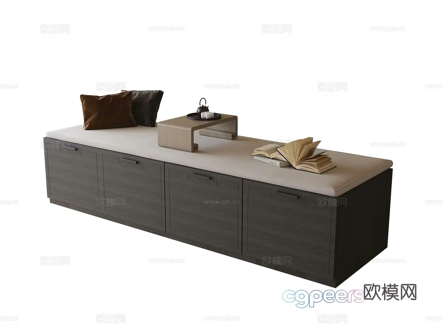 Modern bay window cabinet Bathroom cushion Bathroom 3D model