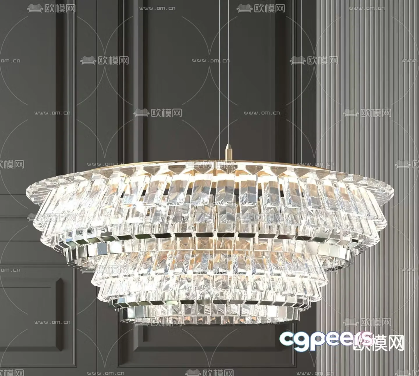 Crystal chandelier lobby chandelier 3d model