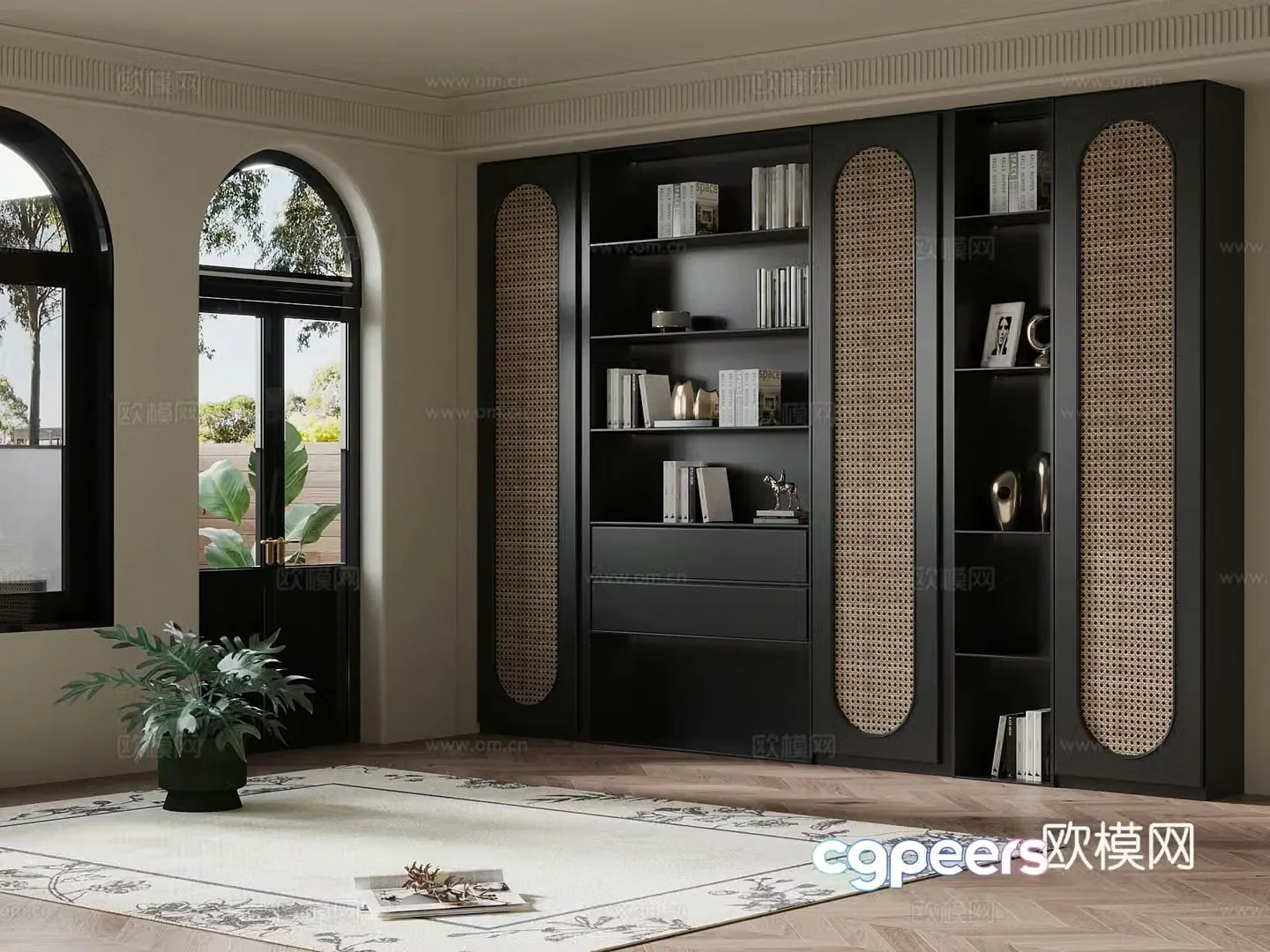 French bookcase 3d model