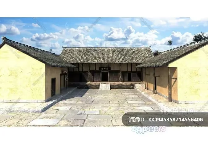 Traditional Chinese Building 3D Model – 9582 – VRAY Render
