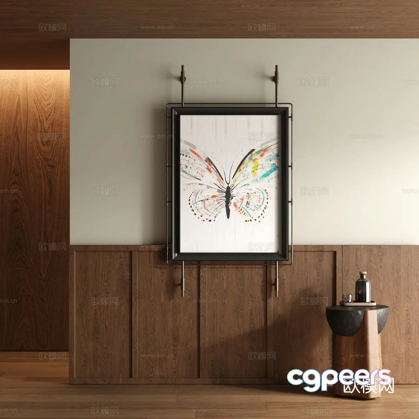 New Chinese style butterfly painting decorative painting 3d model