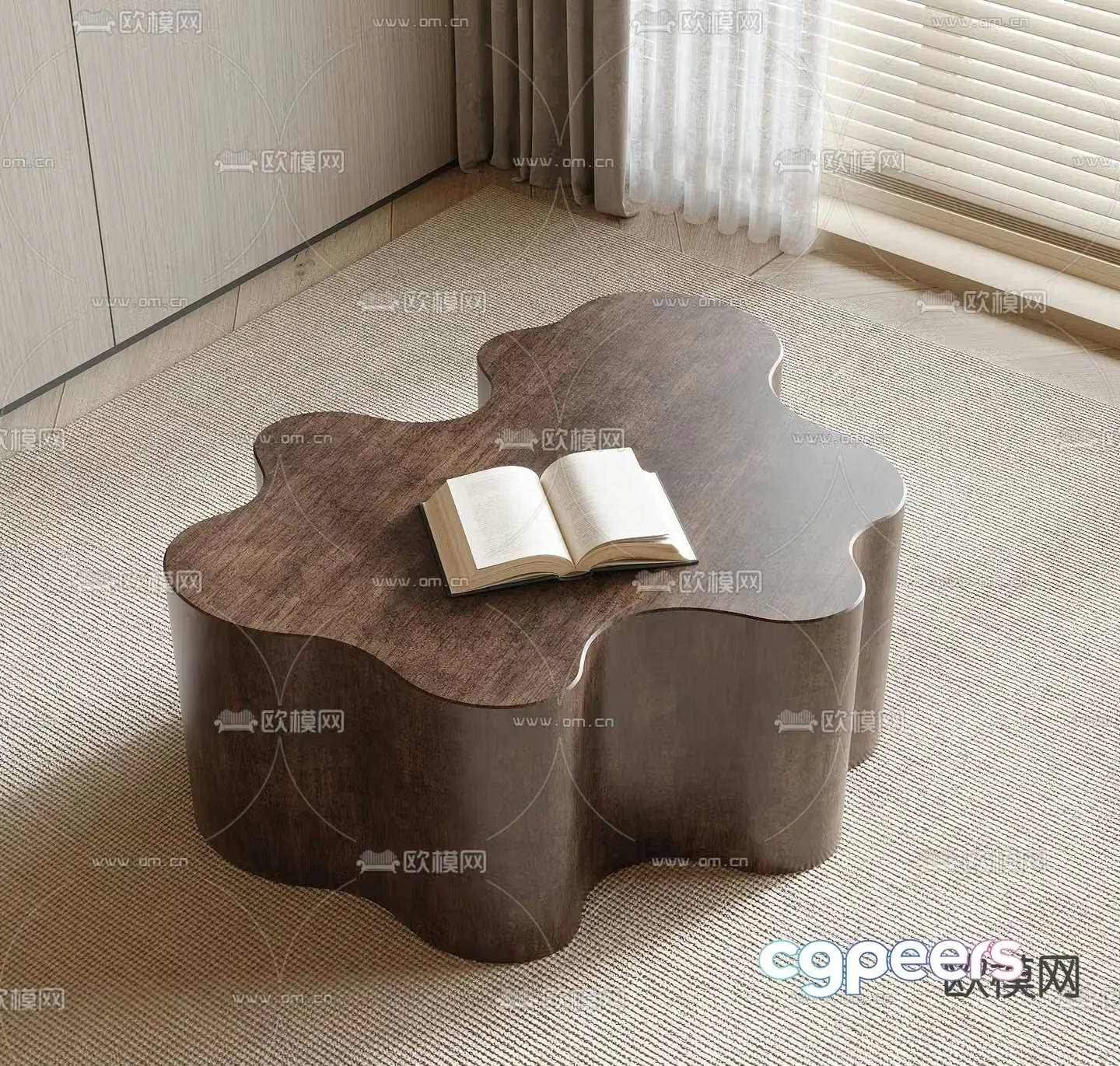 Medieval style coffee table special shaped coffee table 3d model