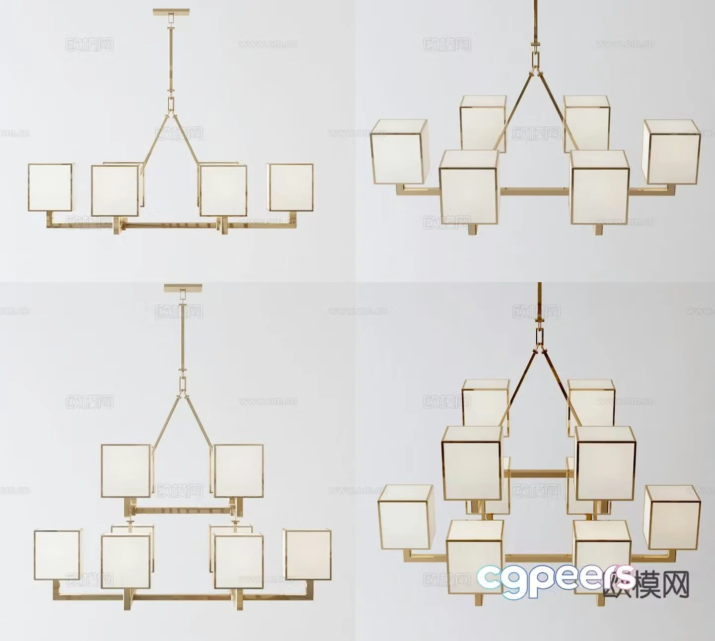 New Chinese style chandelier restaurant chandelier 3d model