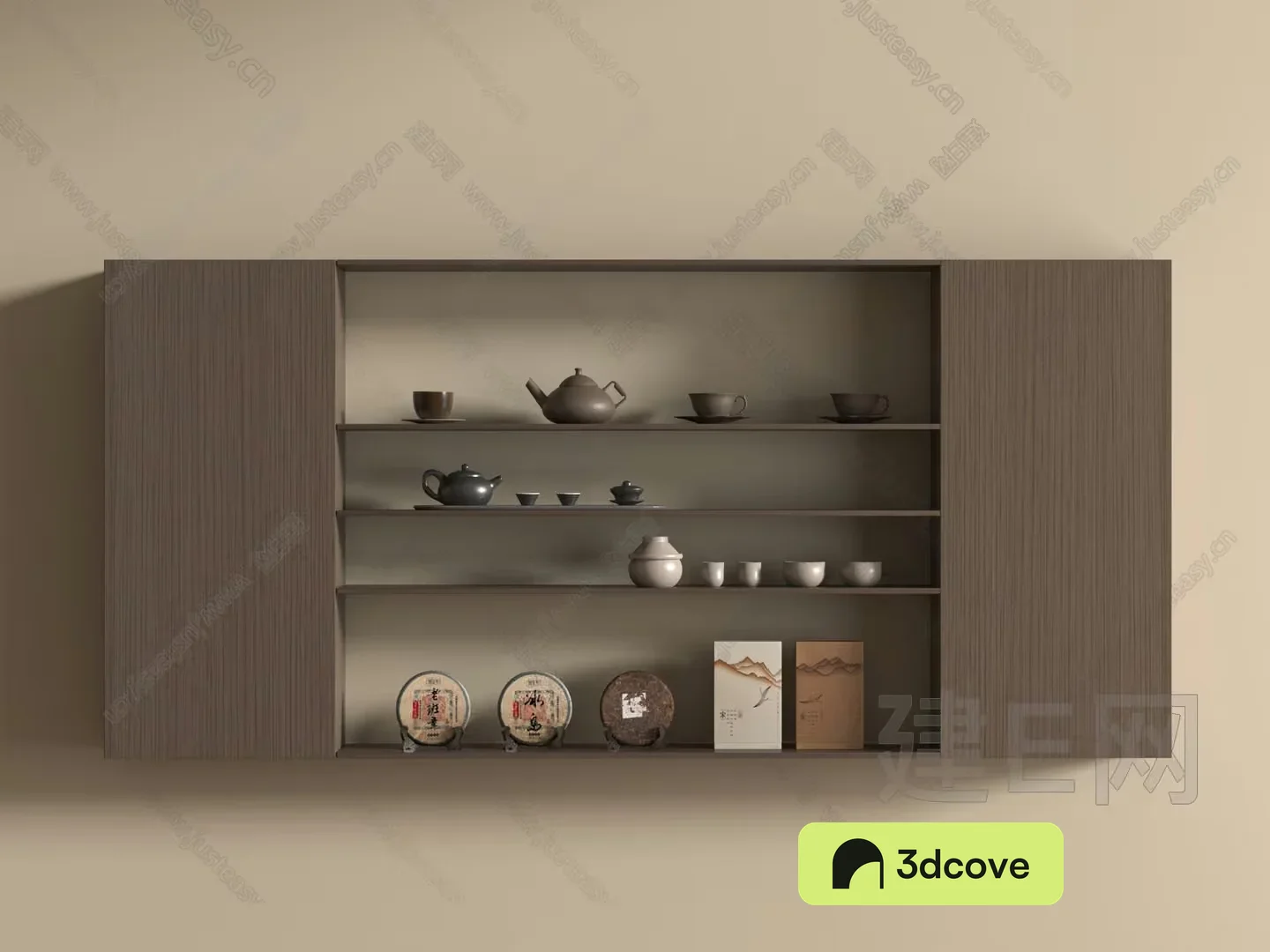 A Shelf With Decorative Items