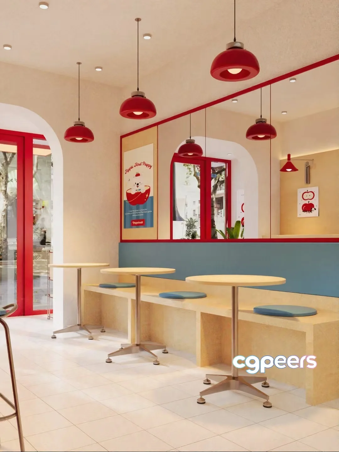 A Modern Restaurant Interior 3D Model – 12847 – CORONA Render