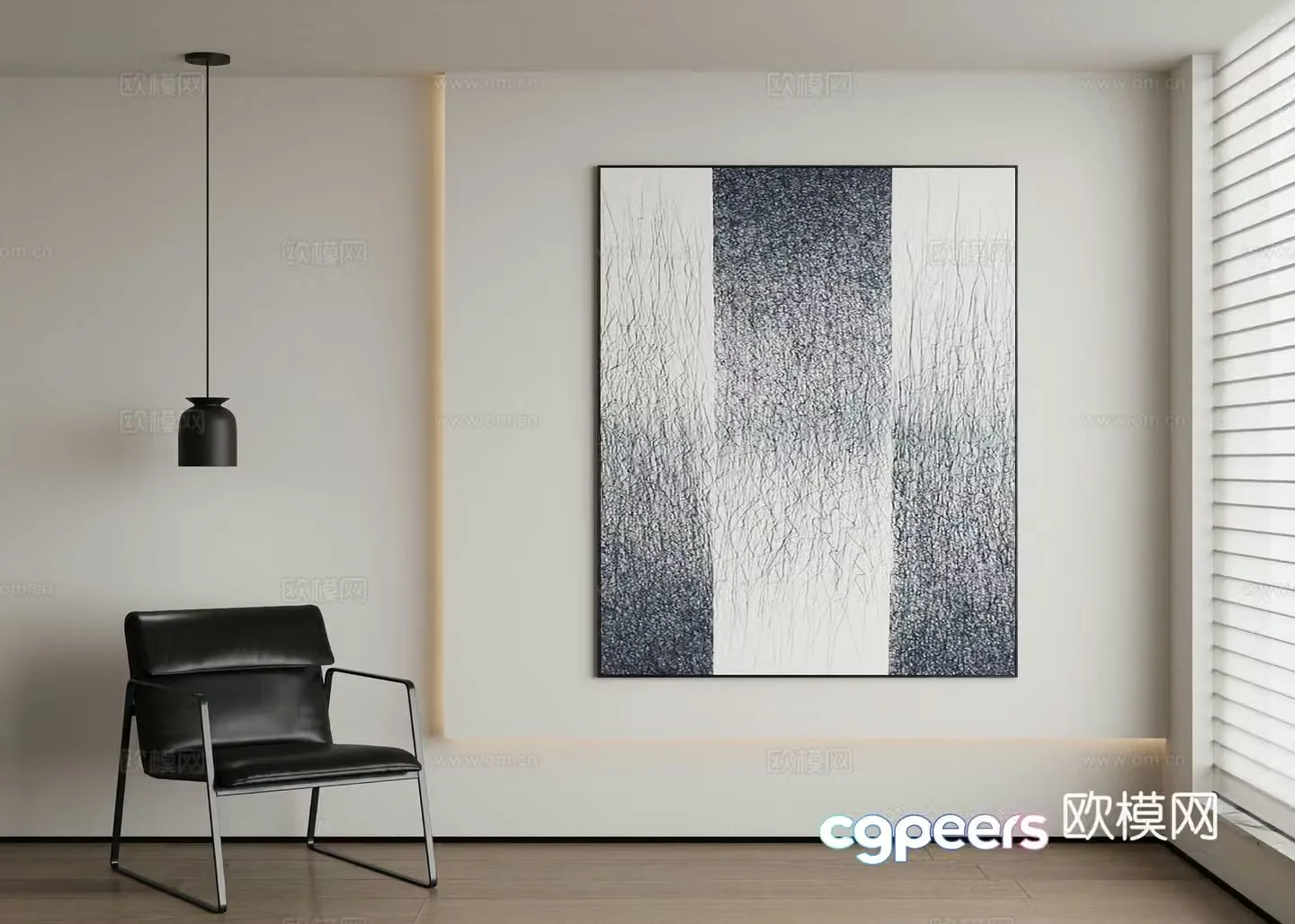 Modern abstract painting decorative painting 3d model