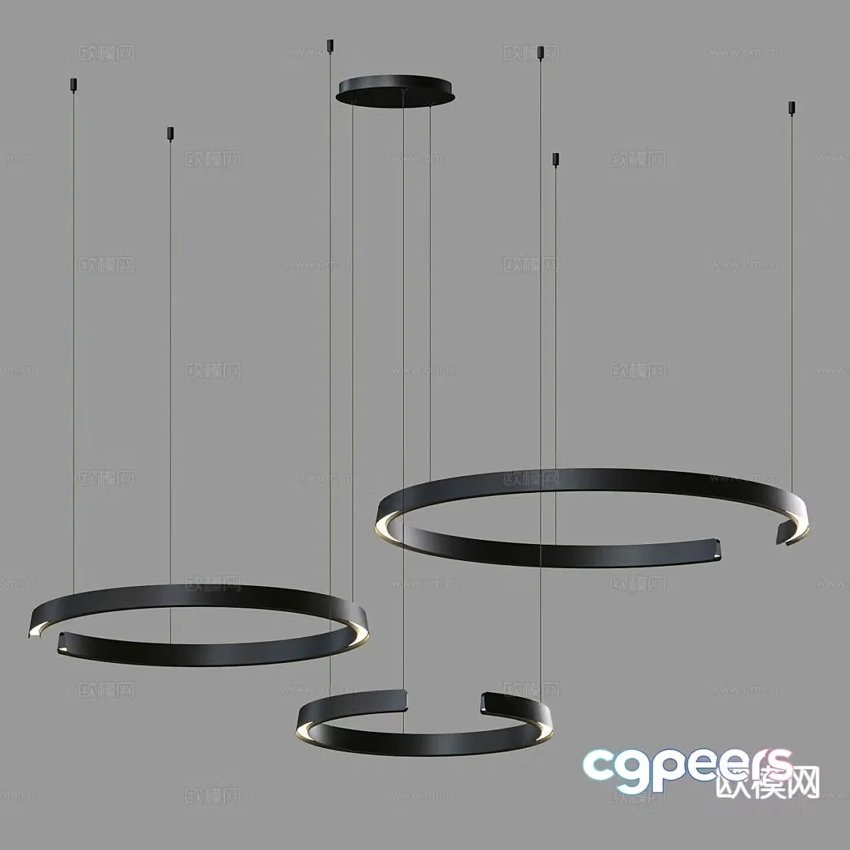Modern ring chandelier 3d model