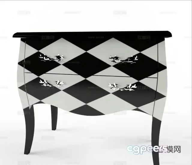 European table cabinet 3D model