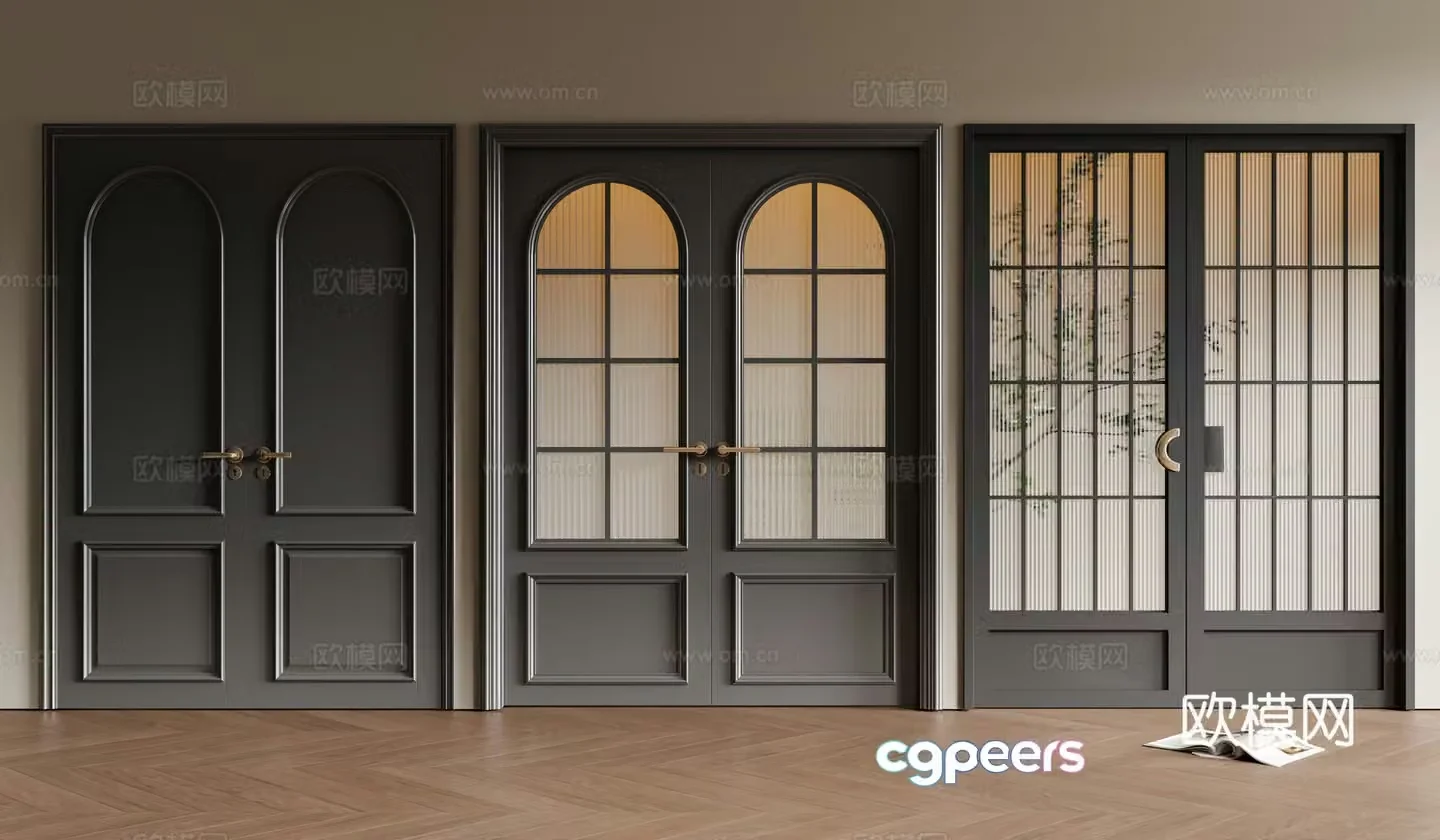 Middle-aged double door 3D model