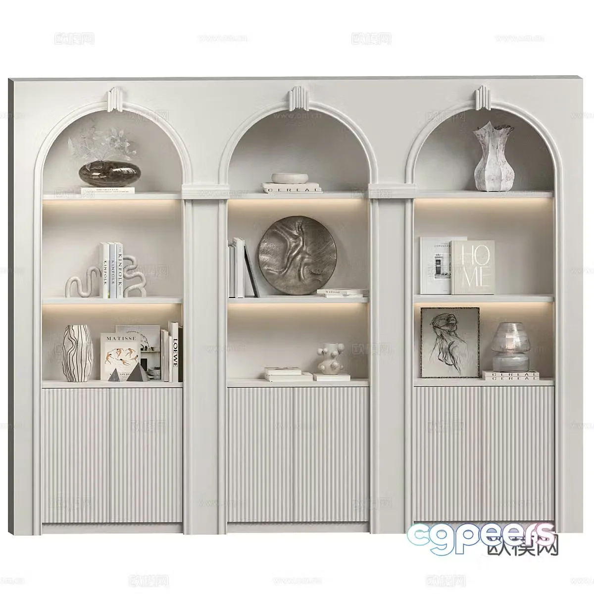 Light American decorative cabinet 3D model