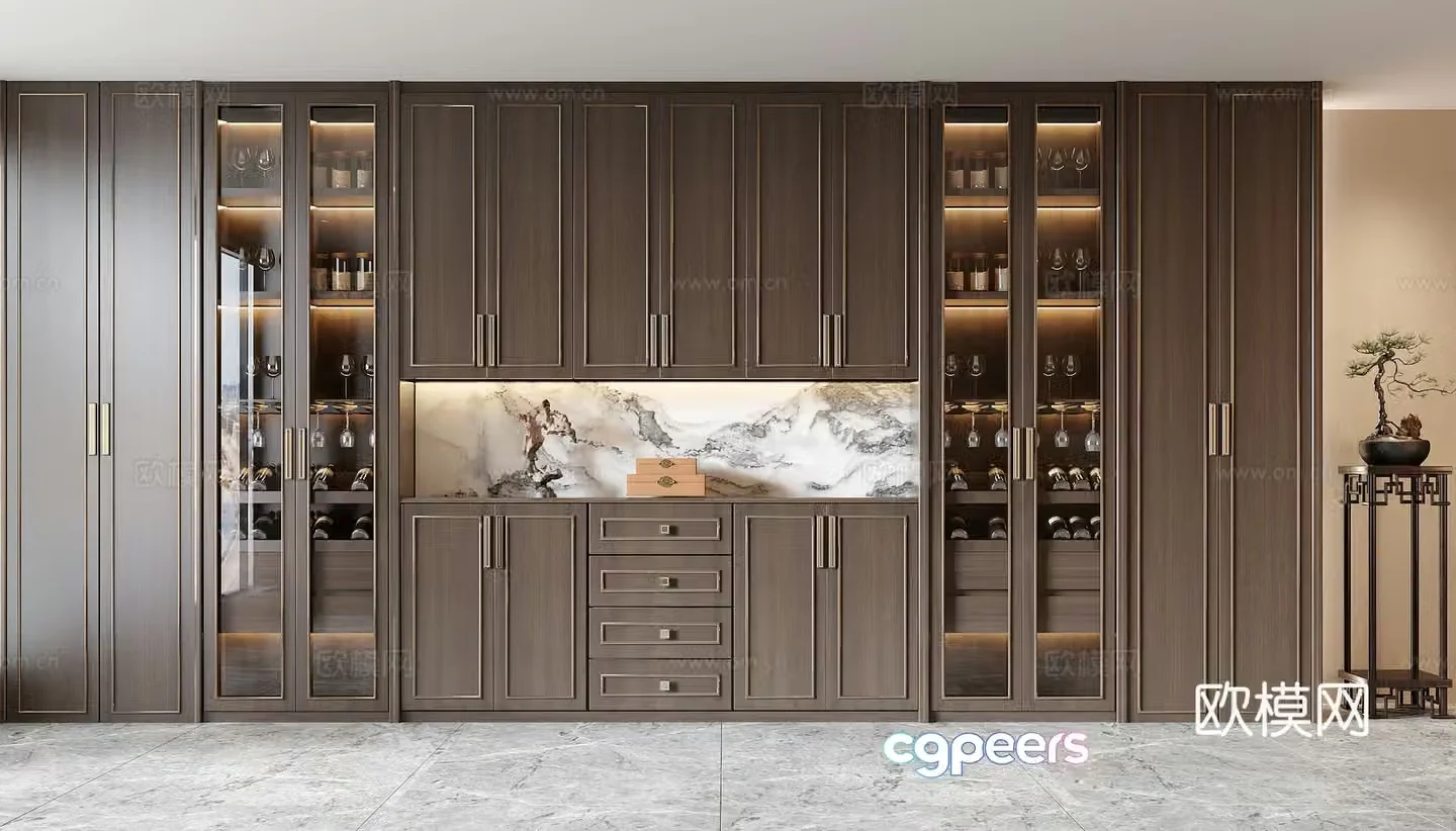 New Chinese wine cabinet 3D model
