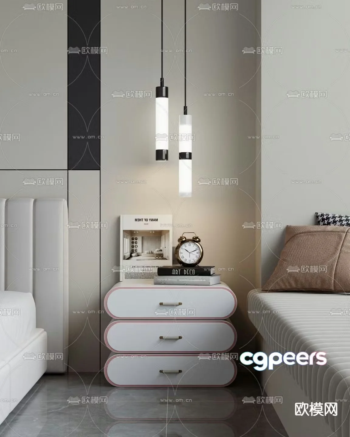 Modern bedside table 3d model