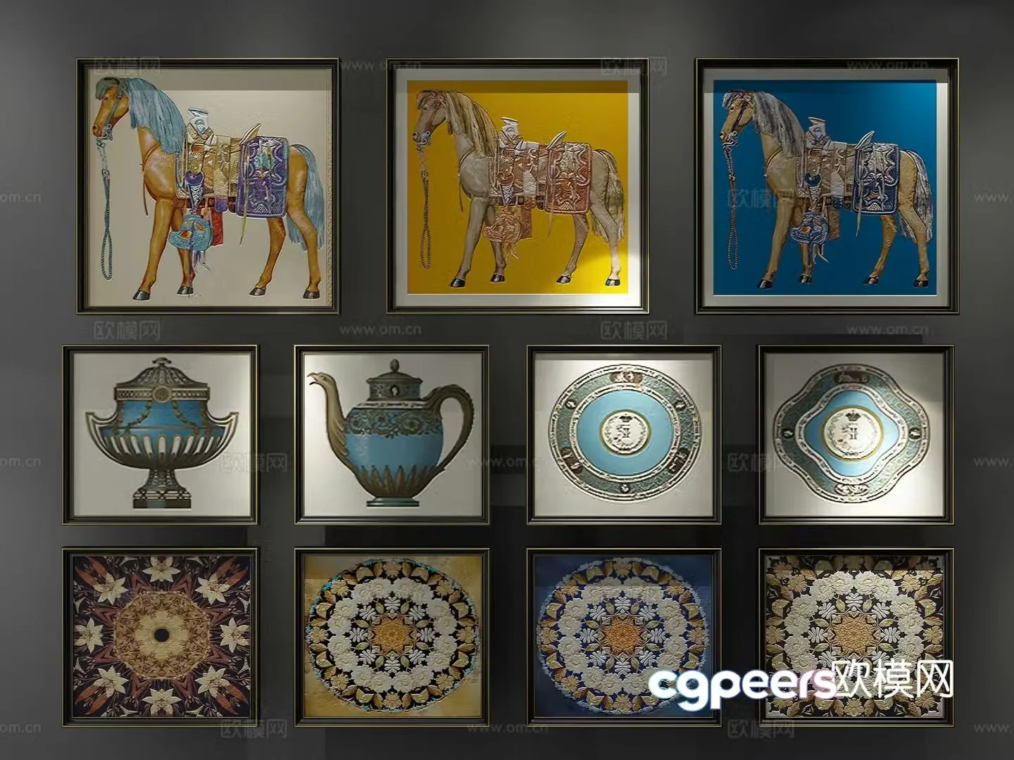 American art painting decorative painting 3d model
